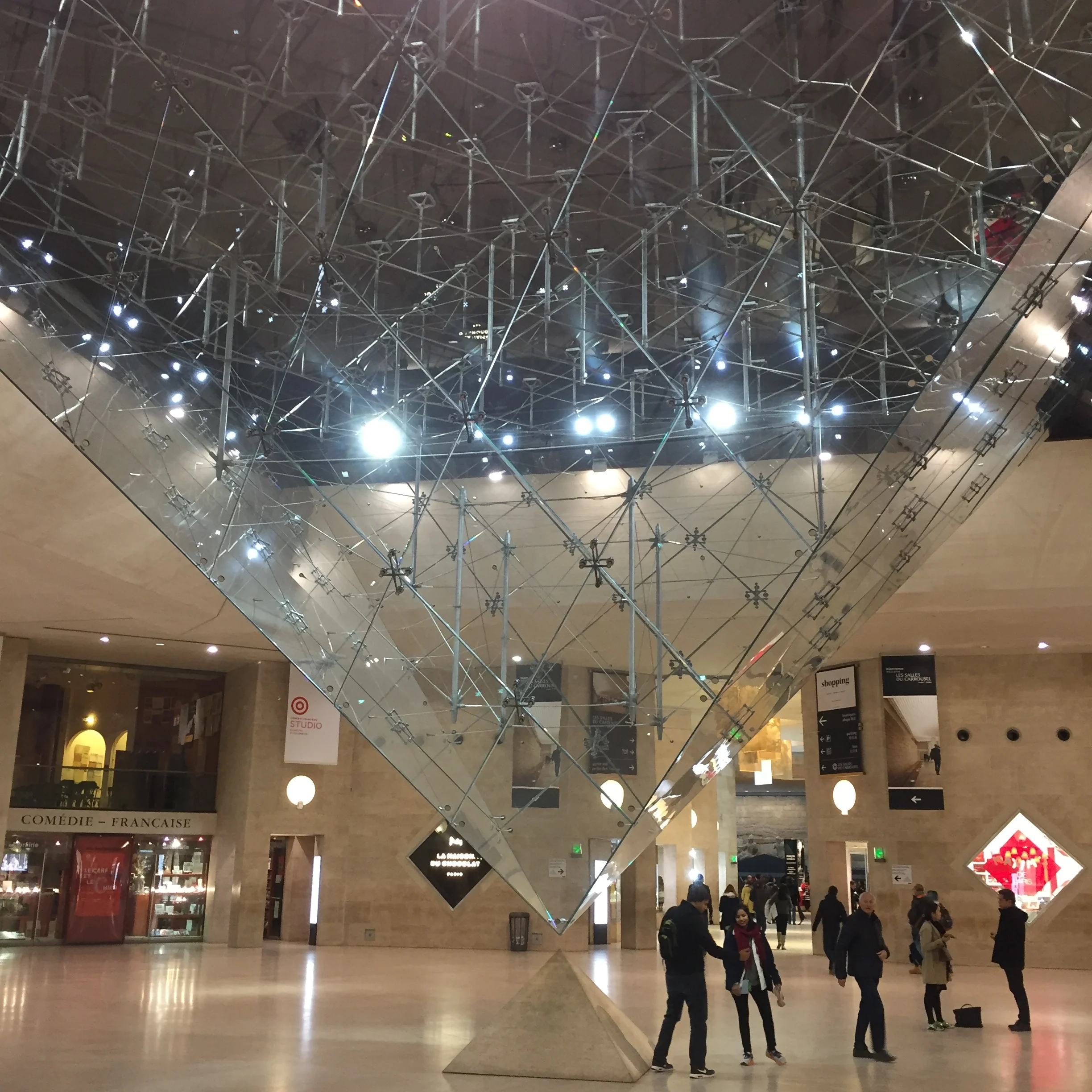 Views from inside the Louvre. My DaVinci Code readers will have an appreciation for this picture.