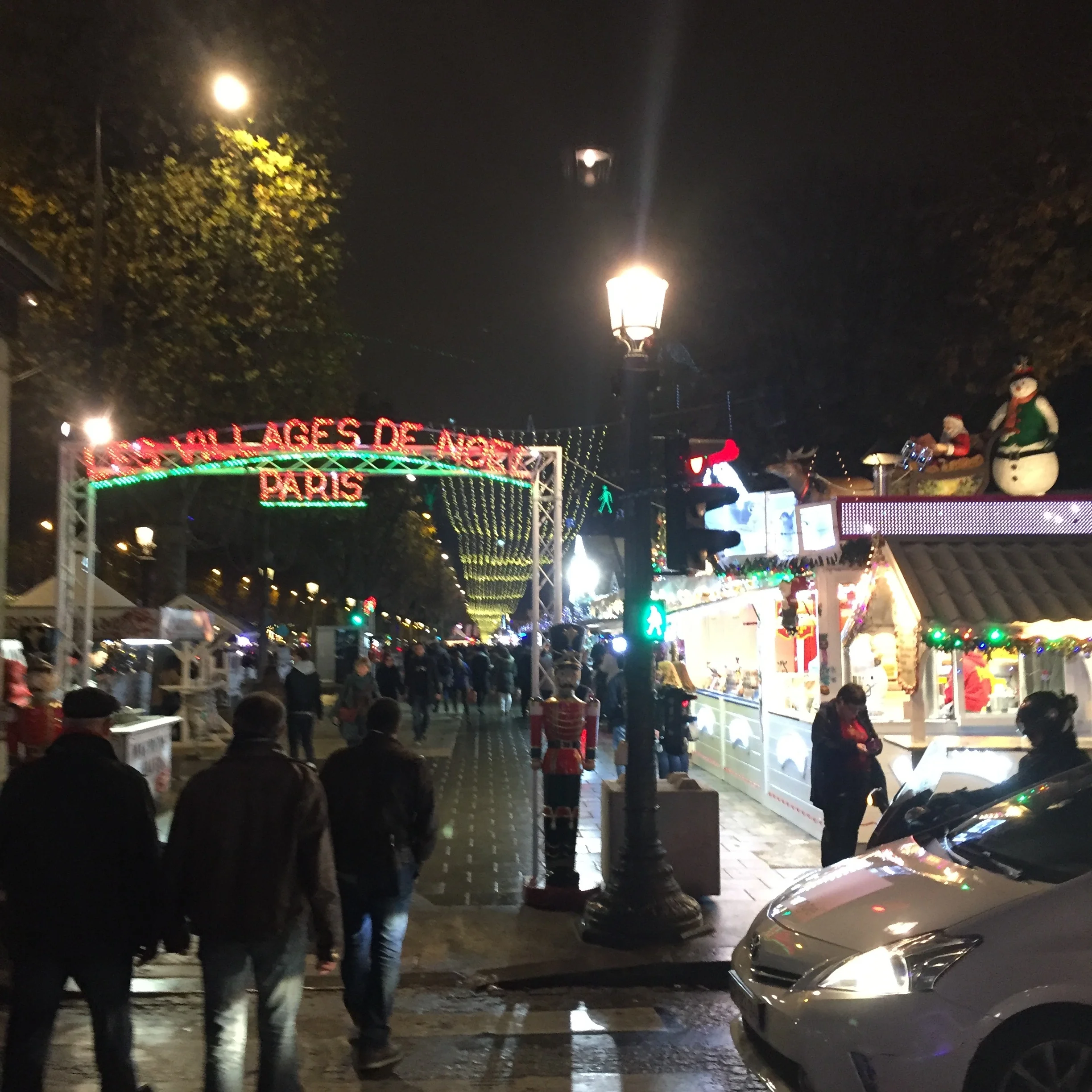 Entering the Paris Christmas Village!