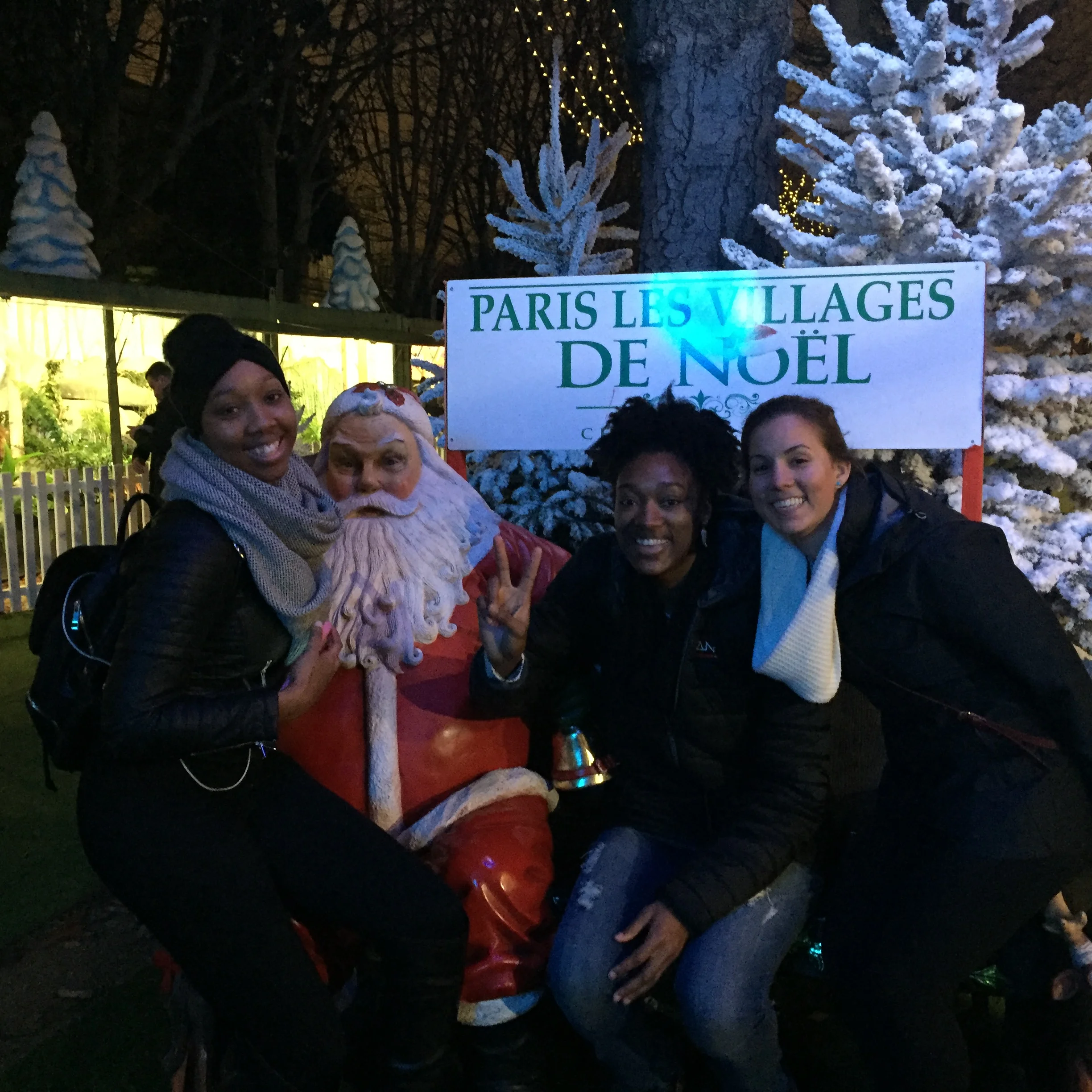 Kesia, me and Kayla telling Santa how good we've been this year.