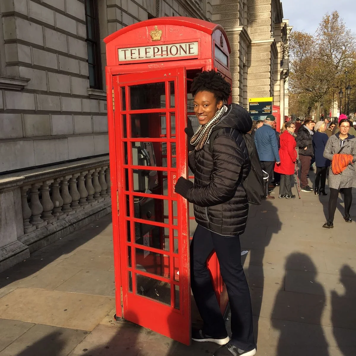 Because you can't come to London and not take a picture with their famous red telephone stations!