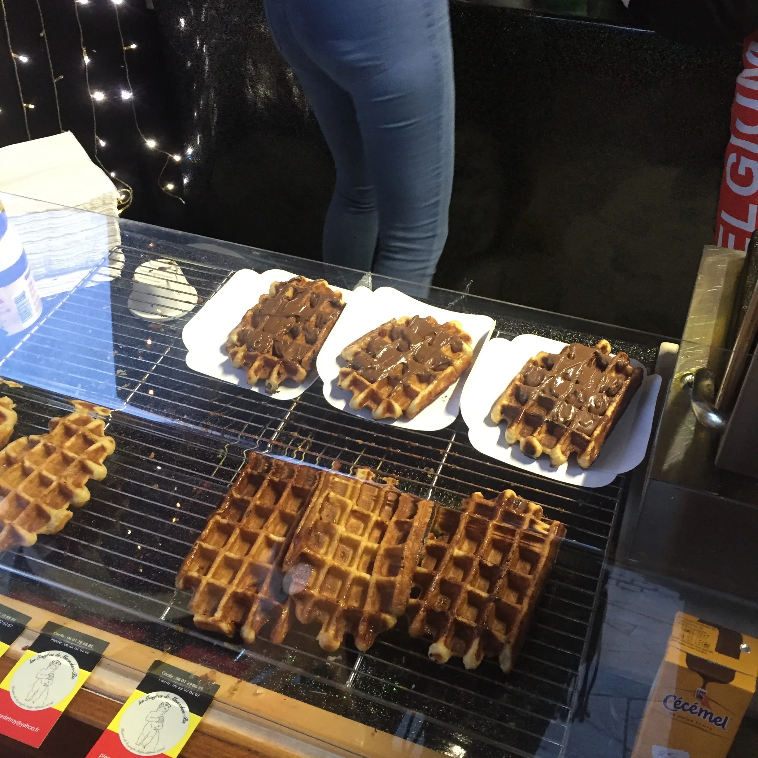 These waffles were delicious! Nutella and Dark Chocolate.
