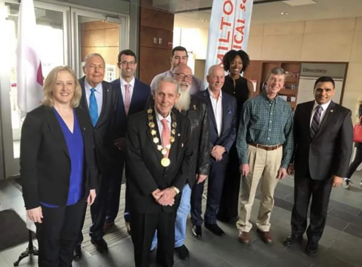The 2019 inductees into the Milton Walk of Fame, in no particular order: Scott Hogarth, Matthew O’Meara, Matthew Sewell, Arthur henry Fleming (not pictured), Oscar Ernest Fleming (not pictured), George Sherwood Hume (not pictured) and Bert Wasmund. Also pictured, Lisa Raitt, Mayor Gordon Krantz and Parm Gill.