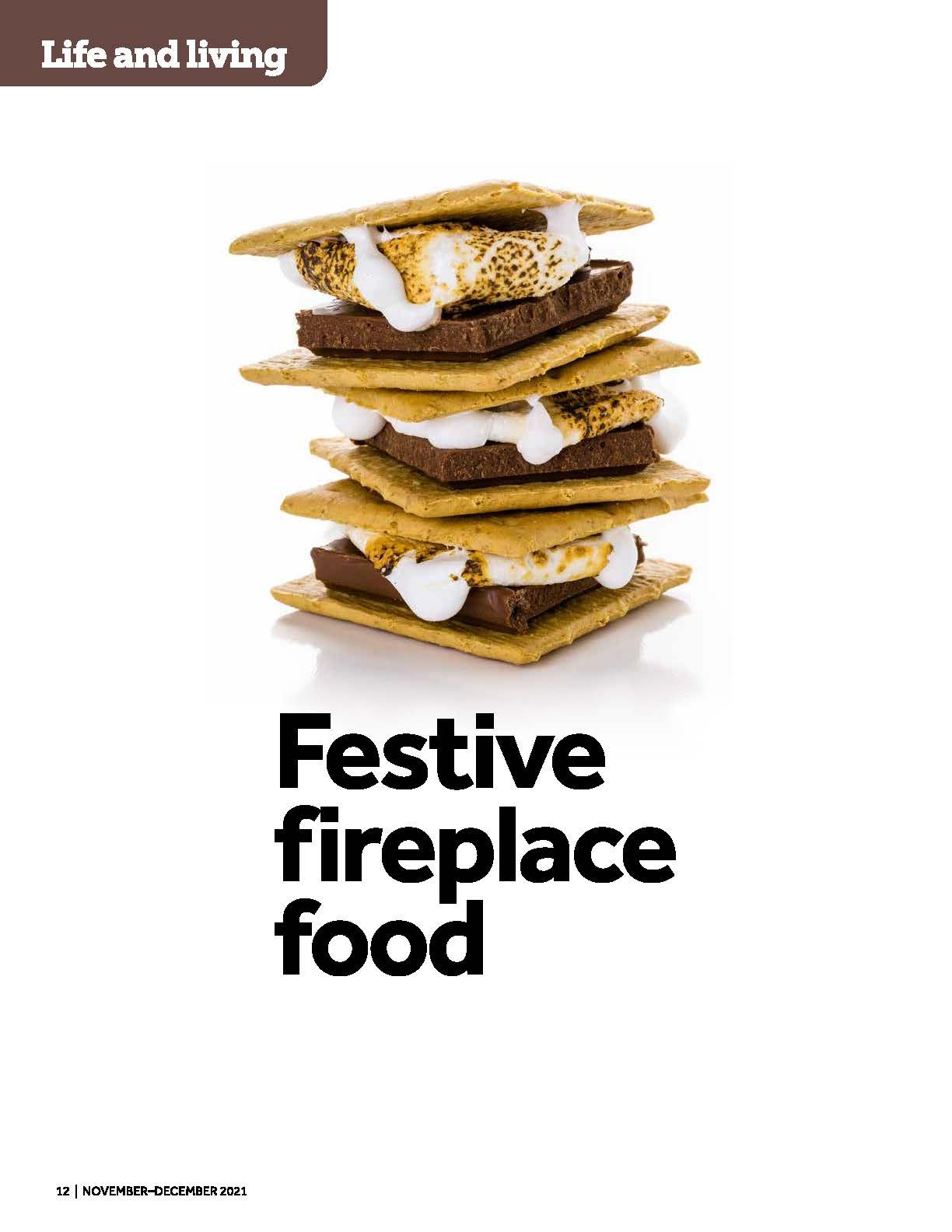 Festive fireplace food