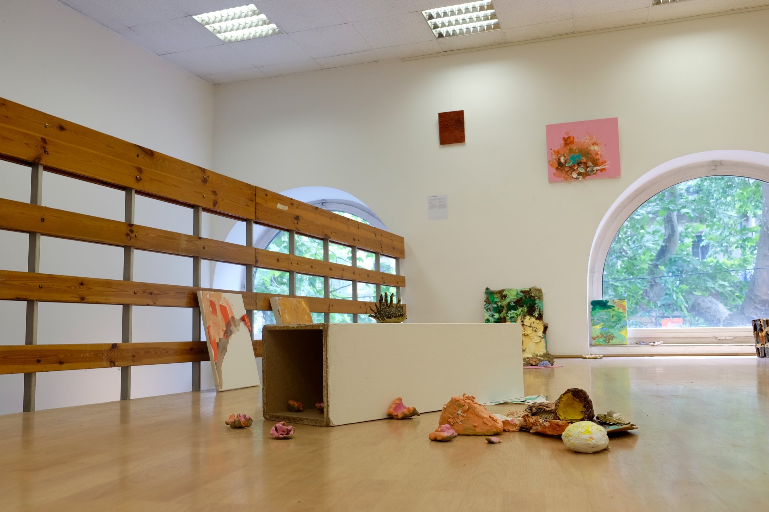All joy for all eternity, 2018. Mixed media and installation. Exhibited at Tinta Gallery, Budapest.