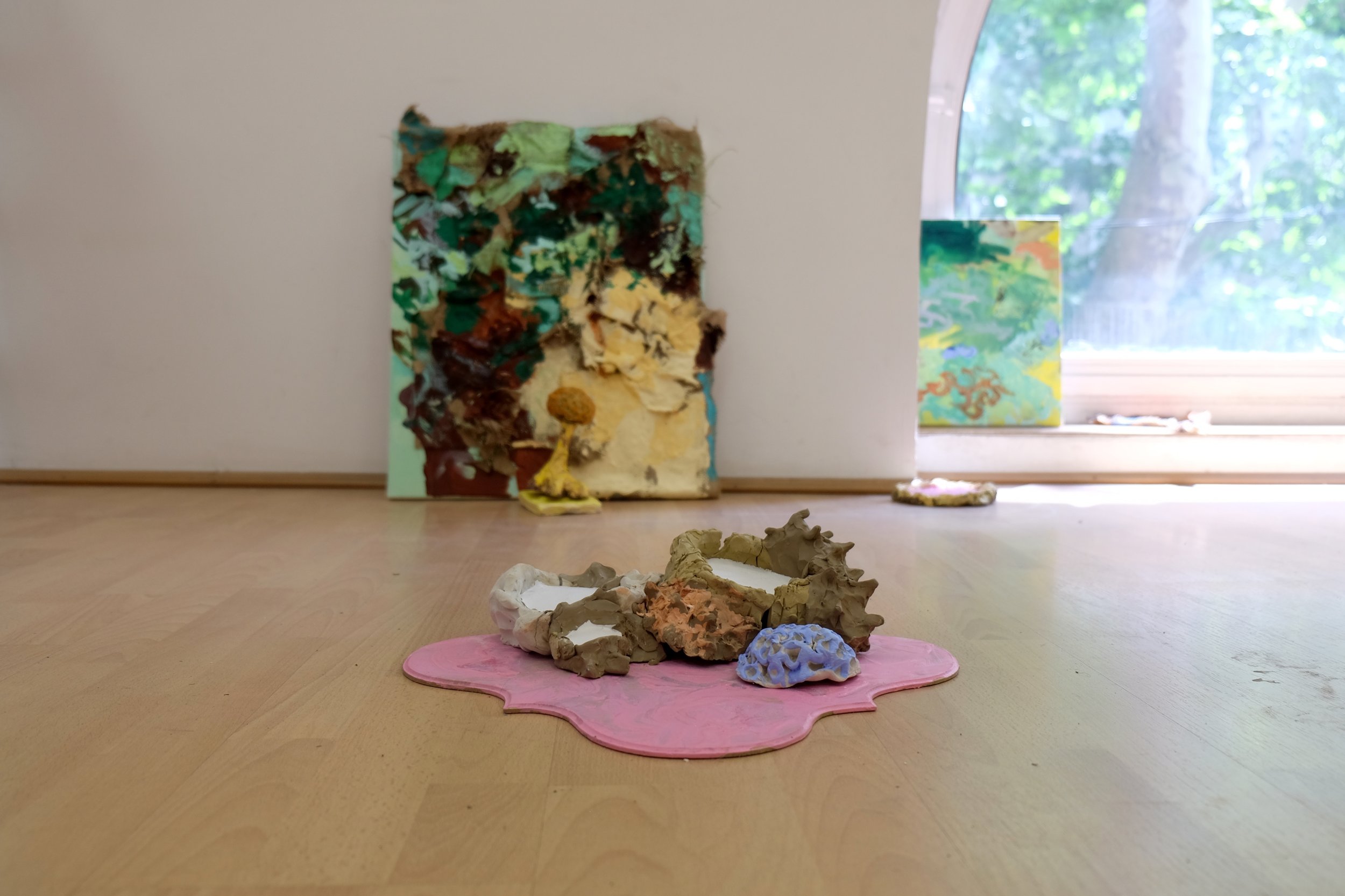 All joy for all eternity, 2018. Mixed media and installation. Exhibited at Tinta Gallery, Budapest.