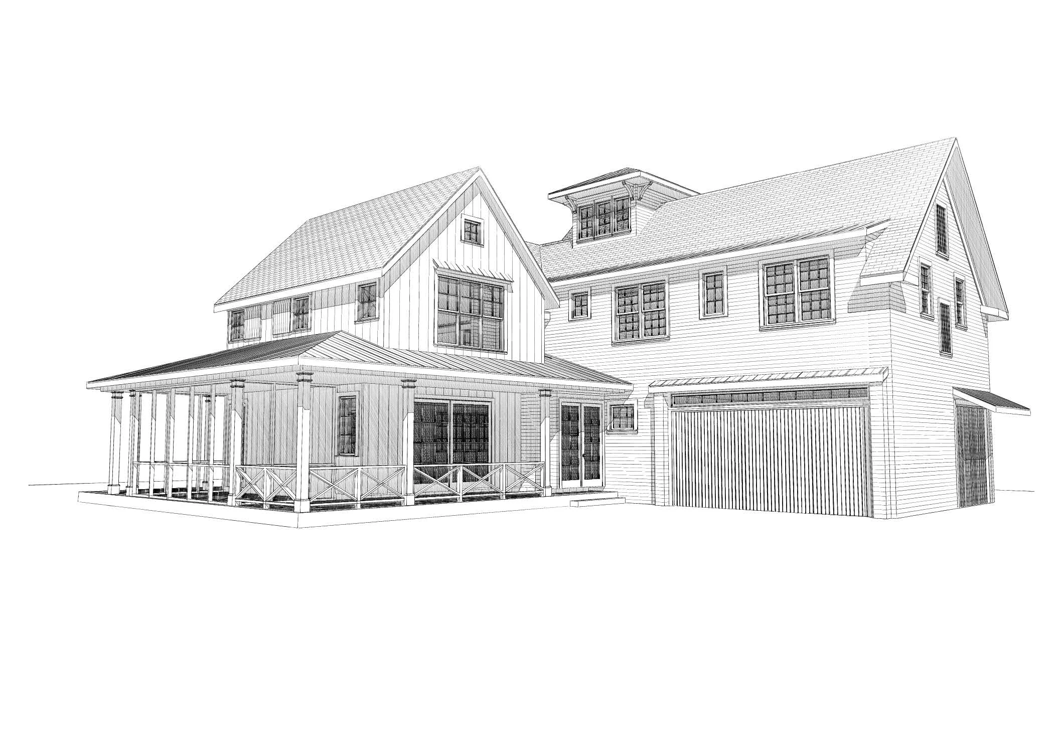 Modern Barn Design Sketch 1