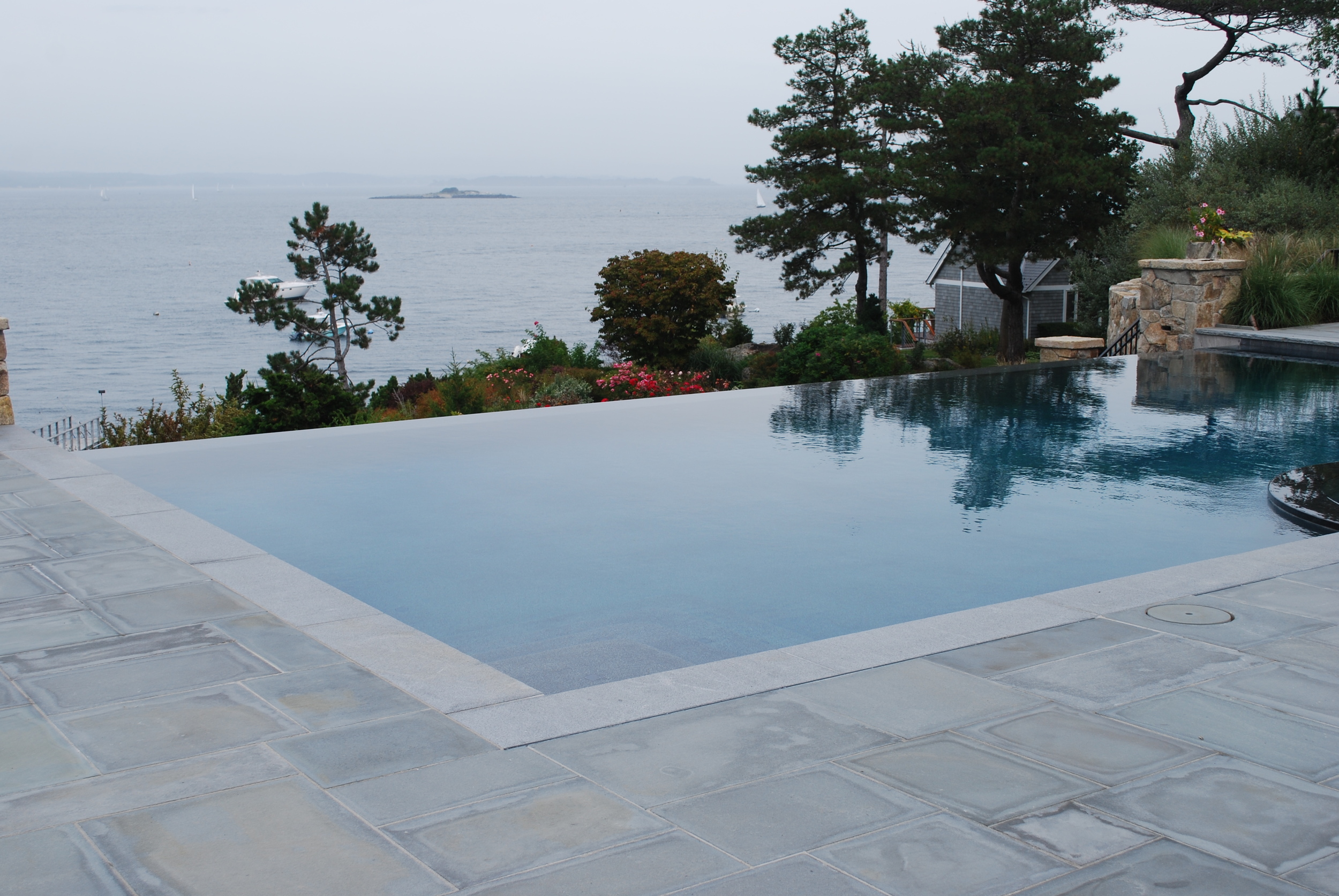 Marblehead Perched Pool Terrace Infinity Edge Pool