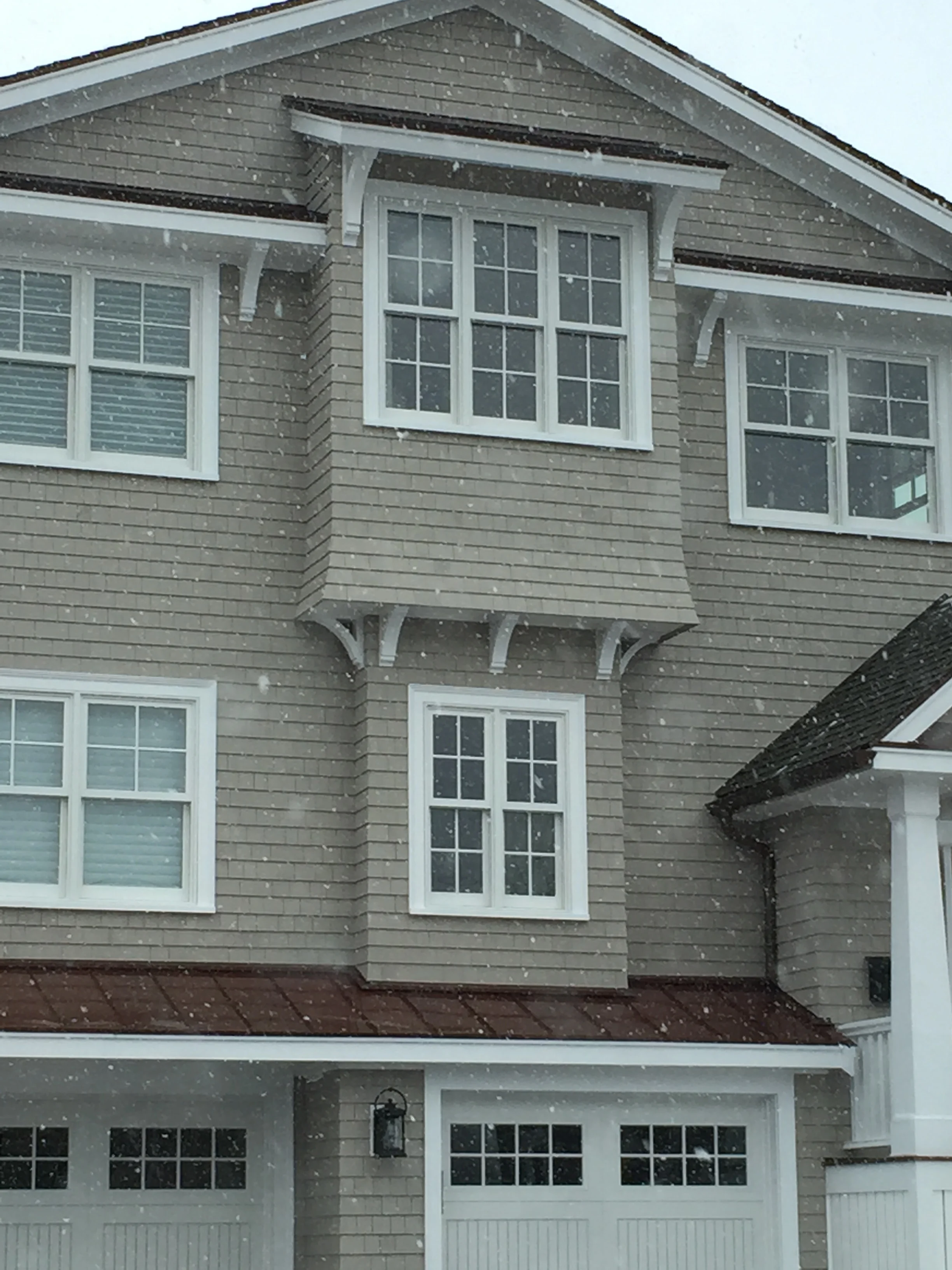 Nahant Cottage Entry Gable Overhangs