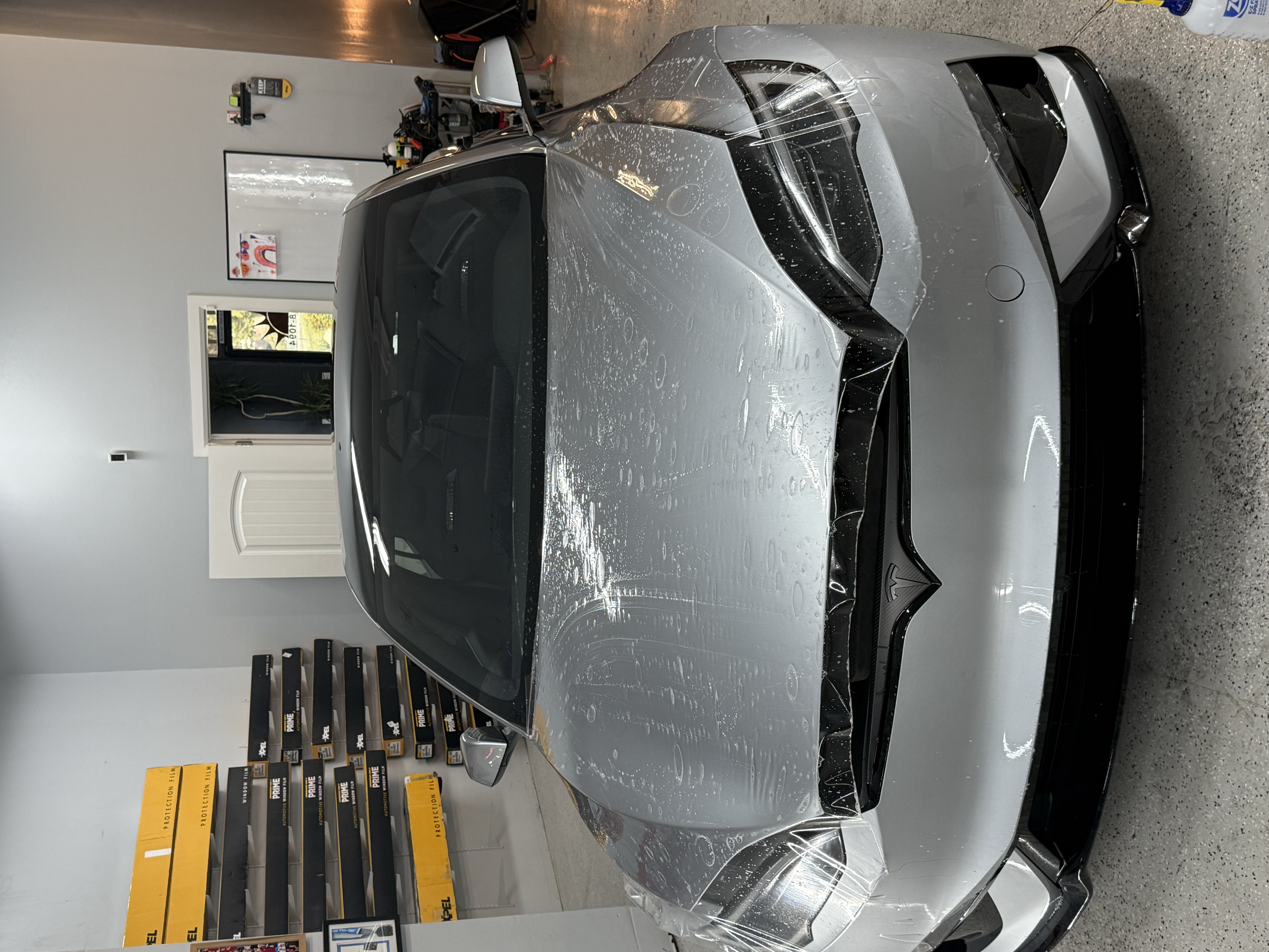 Tesla Model S Full Front PPF installation. XPEL paint protection film Ultimate Plus installed by Honest Tint & PPF in Yucaipa Ca.