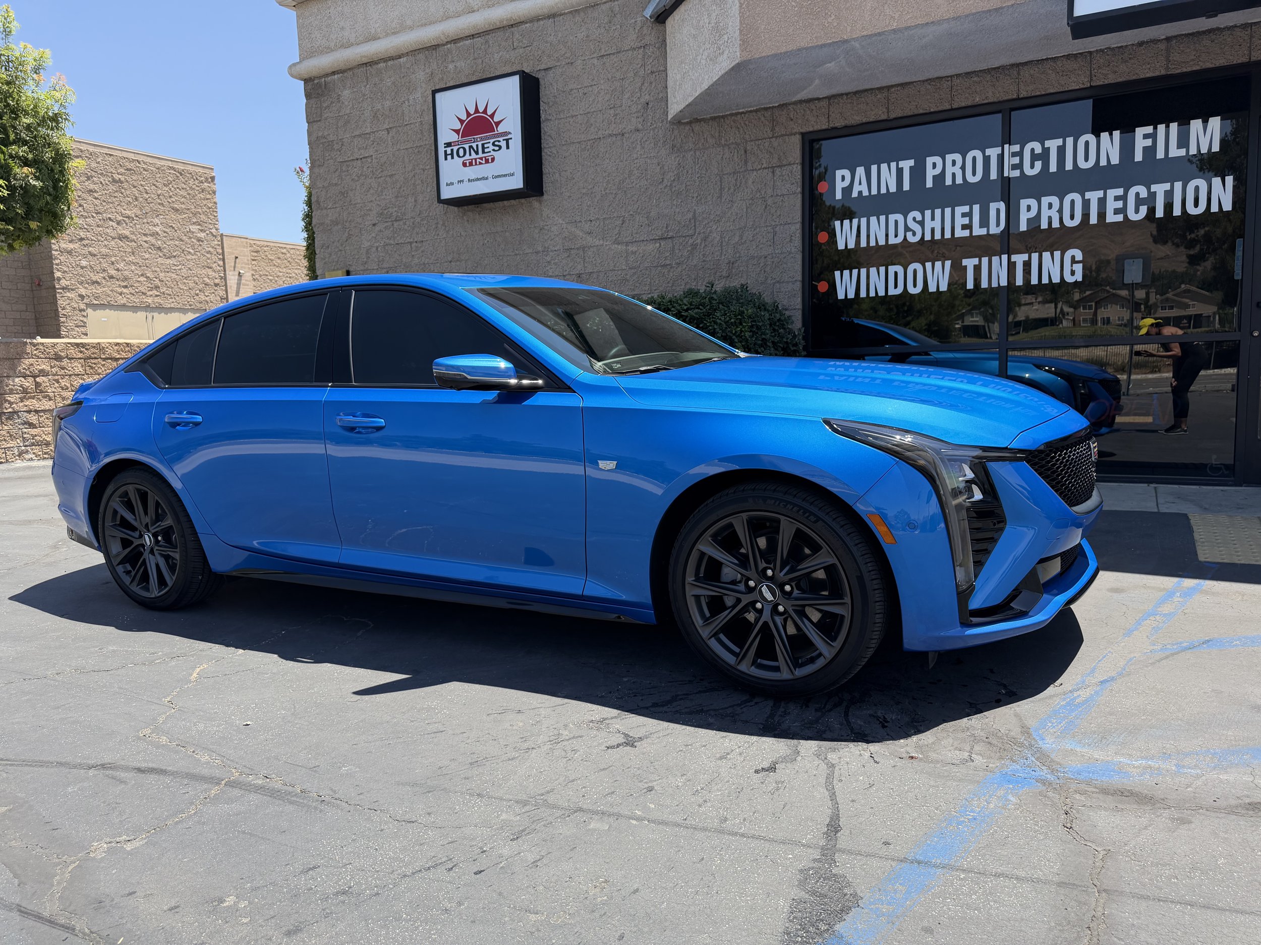 Blue Cadillac ceramic coated with Keramic