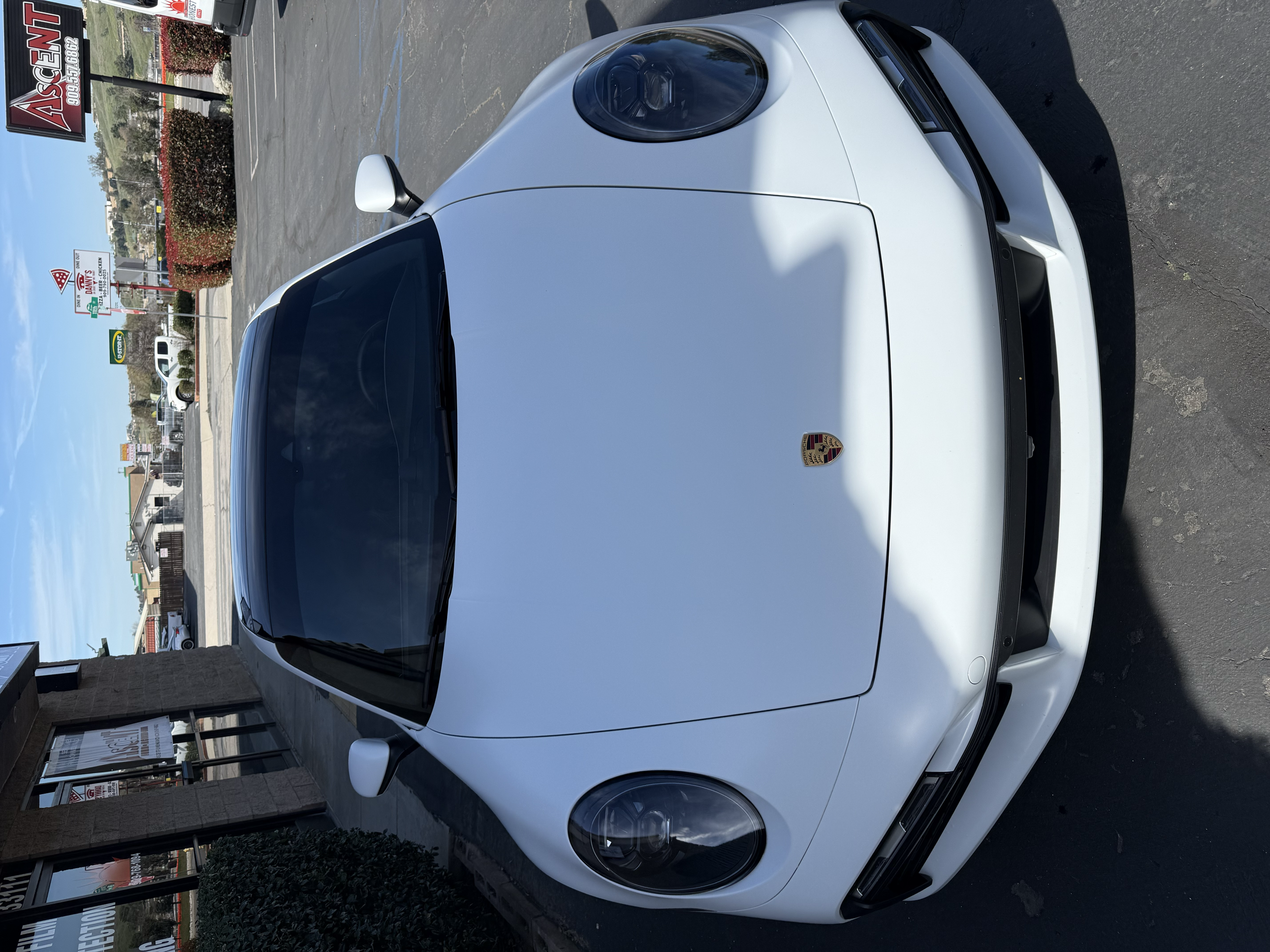 Porsche tinted by Honest Tint & PPF in Yucaipa Ca with XPEL XR PLUS tint. 