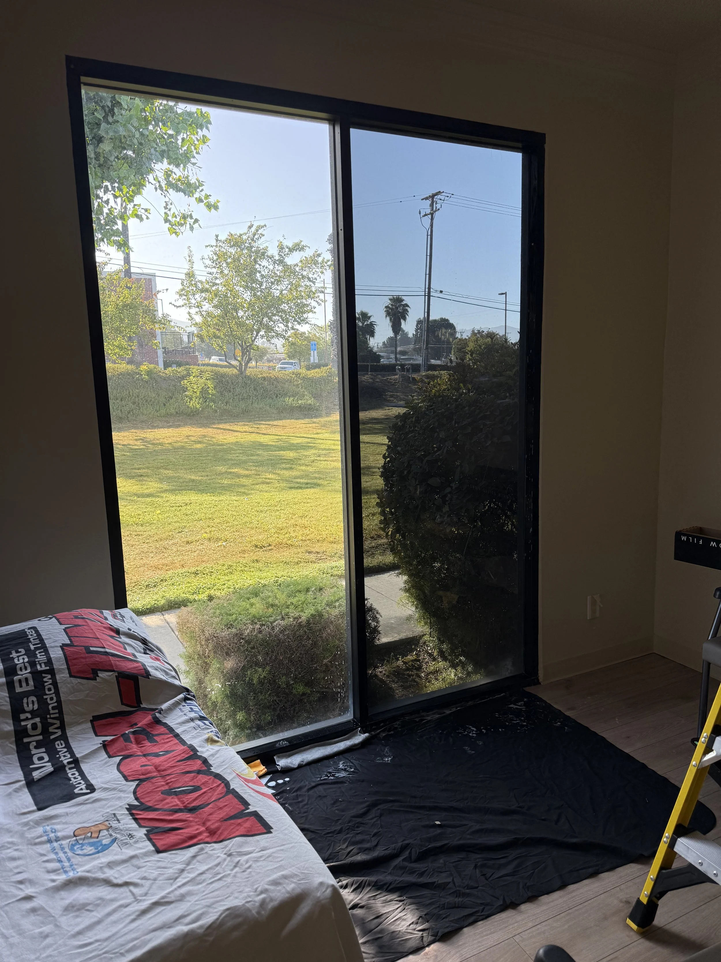 home tint sliding door installation