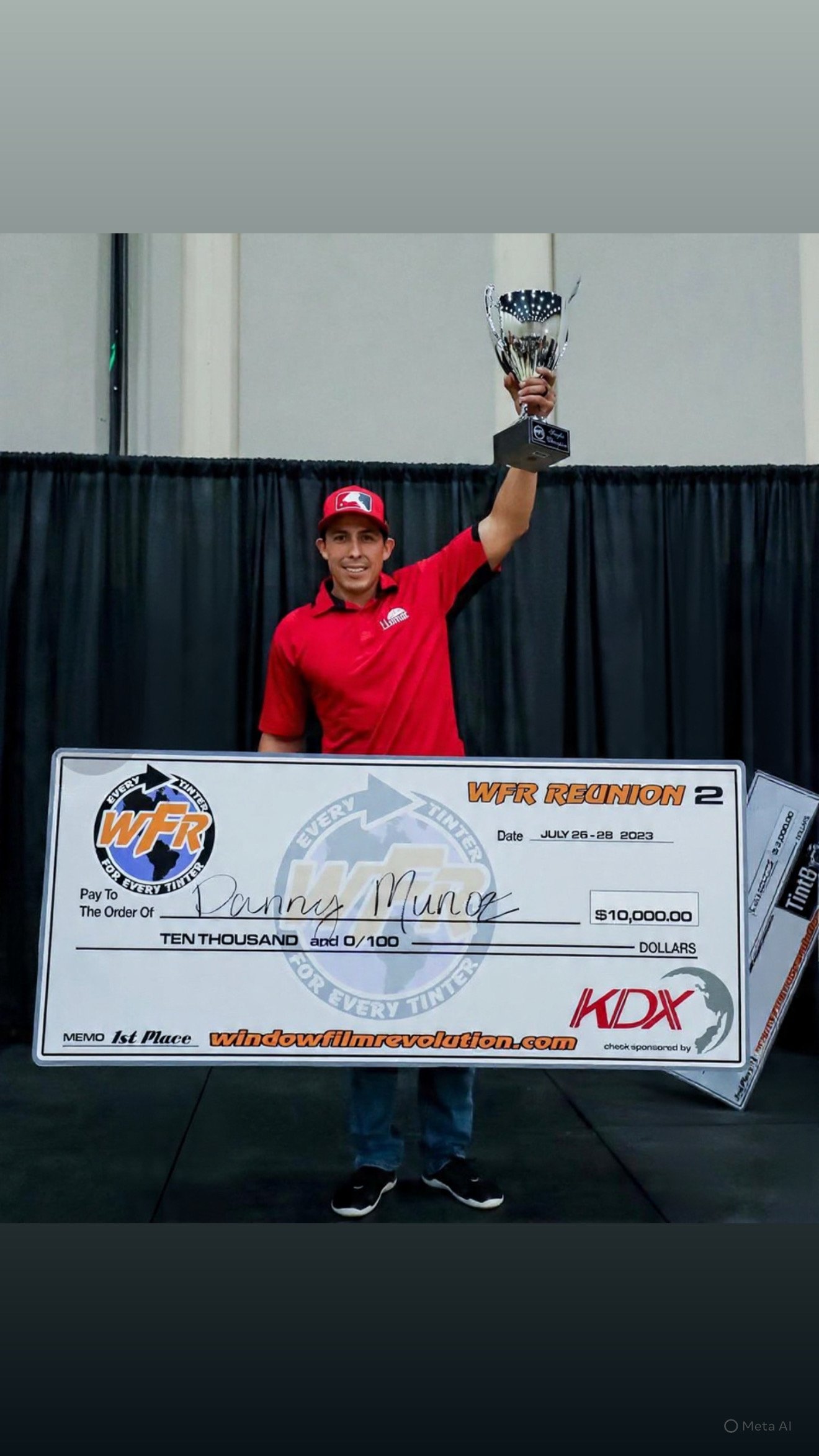 Danny Munoz owner of Honest Tint in Yucaipa CA wins WFR tint competition in Chattanooga GA 2023.