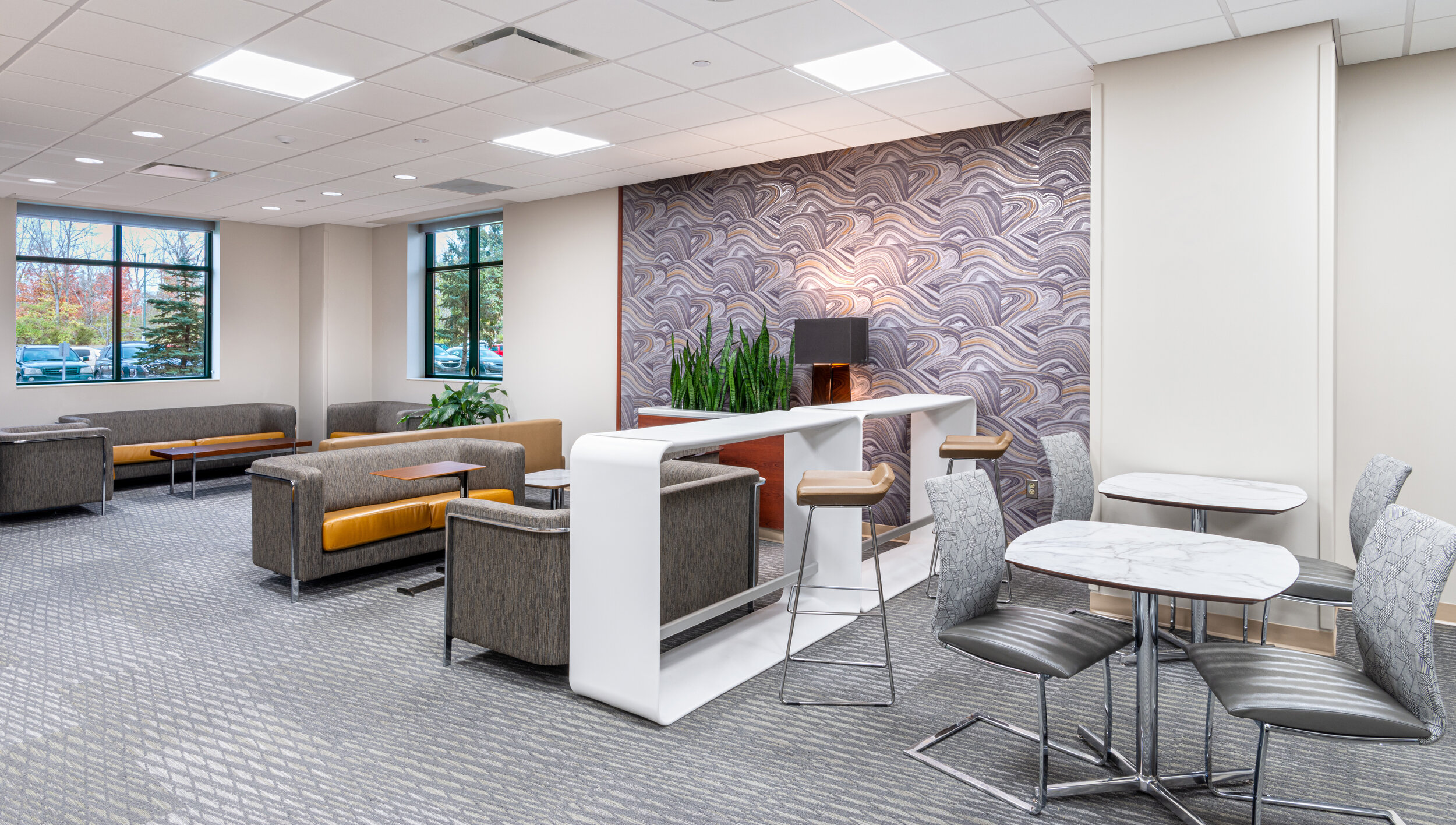 The lounge of a healthcare center, photographed by interior photographer Al Ensley.