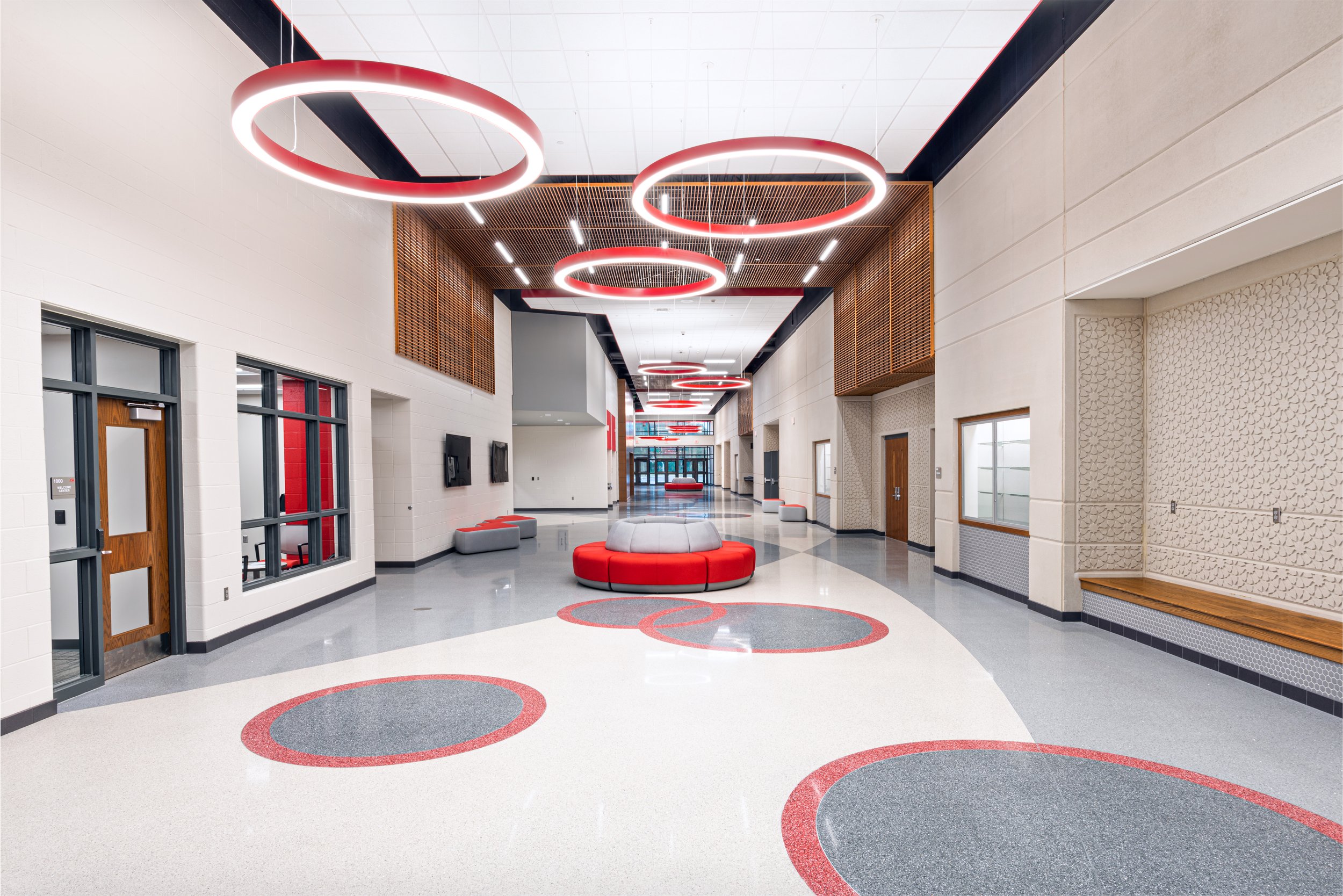 An aesthetic shot of a school building, taken by interior photographer Al Ensley.