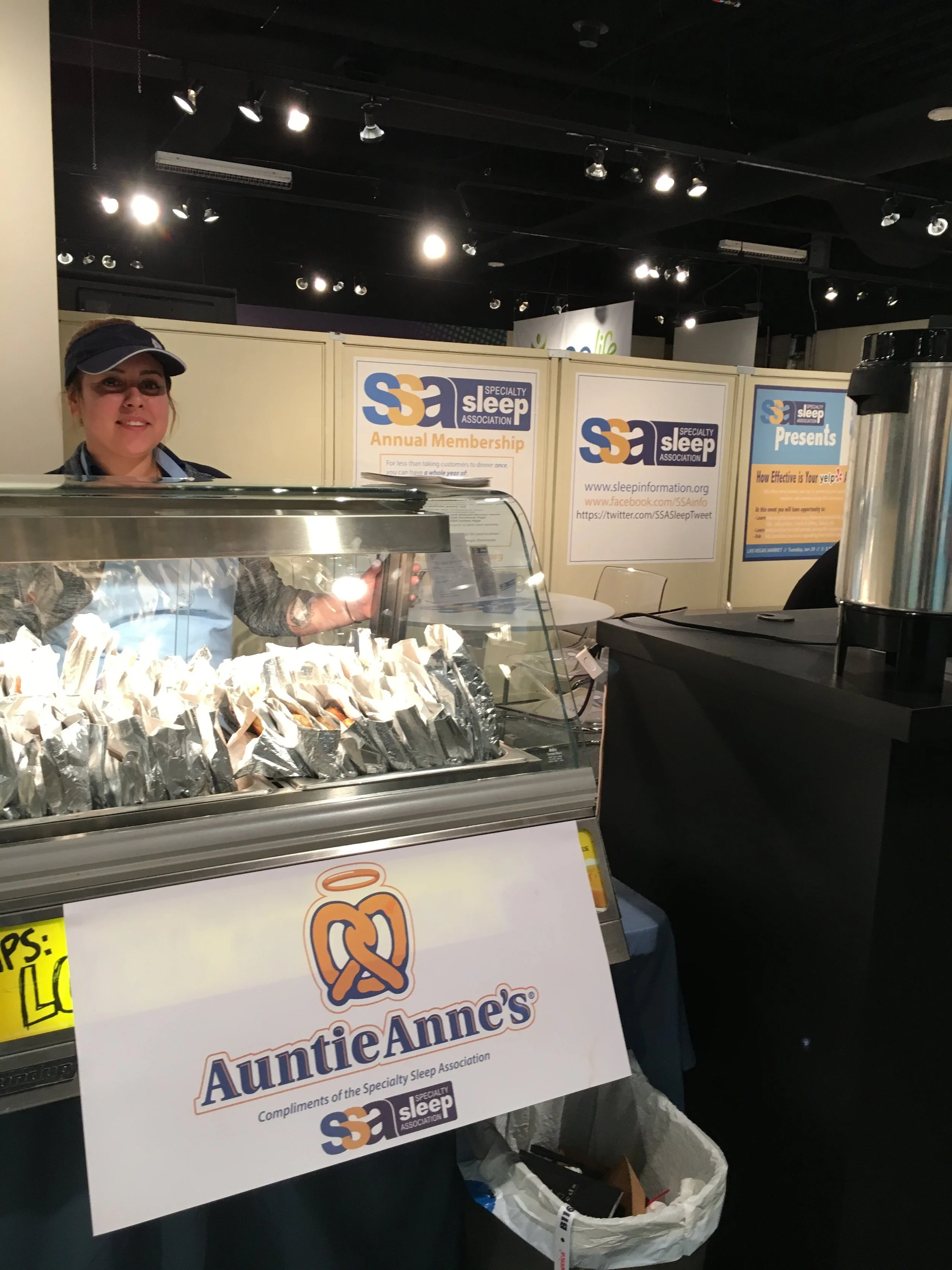 Auntie Anne’s was in the house, and they were a HIT.“Auntie Anne's pretzels were not only great to eat, buyer could take and go,” said exhibitor Butch Craig at Sleep and Beyond. “Awesome idea! Buyers loved it. Was real food for hunger,” from Brice H…