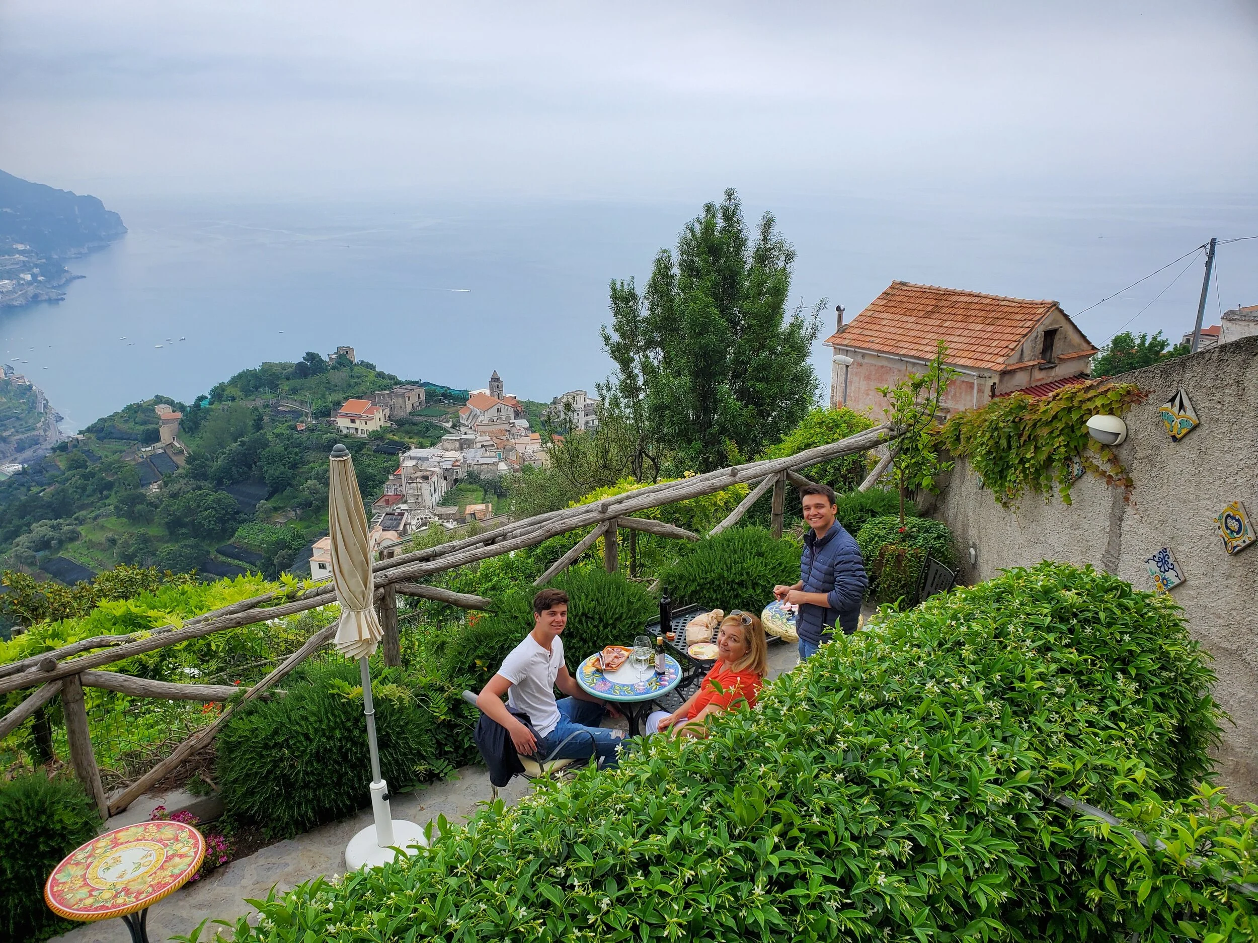 Family trip to Italy in 2019 with our sons Alessandro and Stefano. This picture was taken in Amalfi in the countryside.