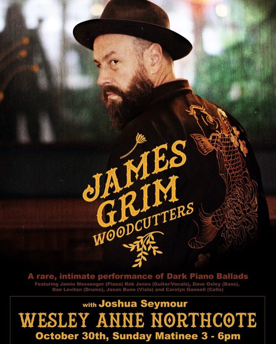 Hey there cool kids. I&rsquo;m playing keys for the James Grim Woodcutters show at the Wesley Anne, 30th Oct Matinee - cos matinees are the new midnight

Tickets from Wesley Anne website. Link in bio

#woodcutters  #thisisnotaband