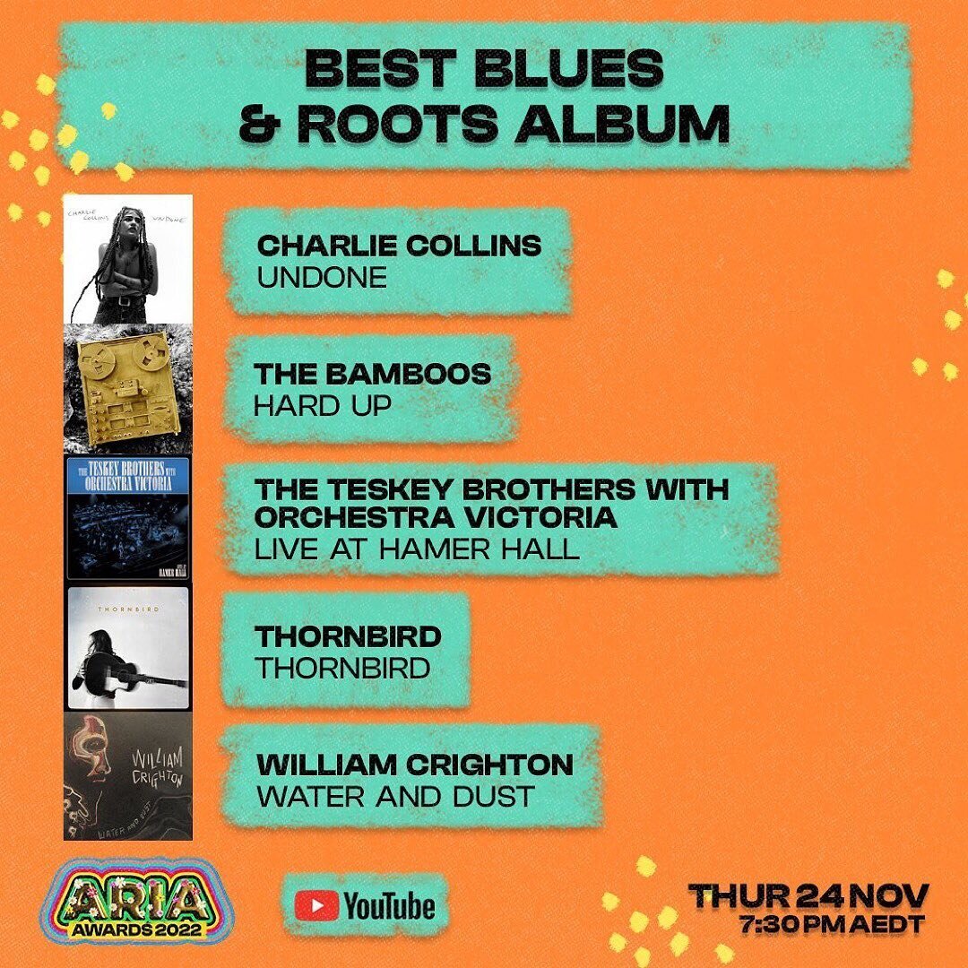 Thrilled @theteskeybrothers Live at Hamer Hall with @orchestravictoria has been nominated for an @aria_official award! 🎻
It was a pleasure working with both The Teskeys and Orchestra Victoria on this album. Their music was a joy to orchestrate. 
Can