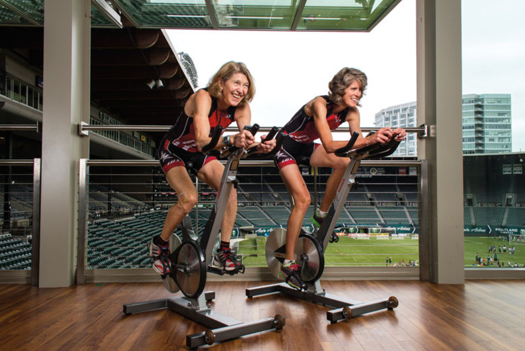 Bridget and Lauren Binder, World champion triathletes featured in a Portland Monthly Magazine article