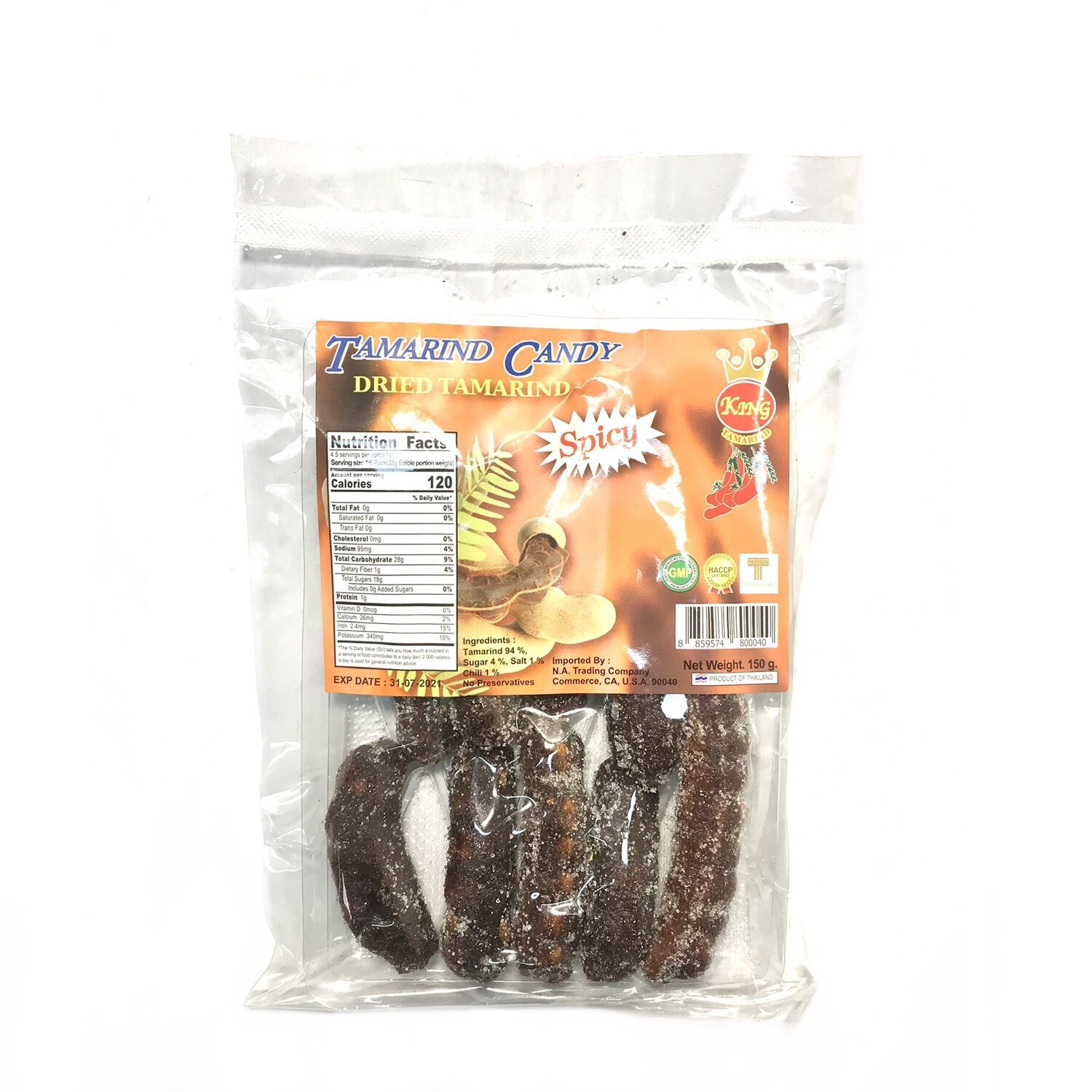 King Brand Tamarind Candy Spicy Hong Thai Foods Corp