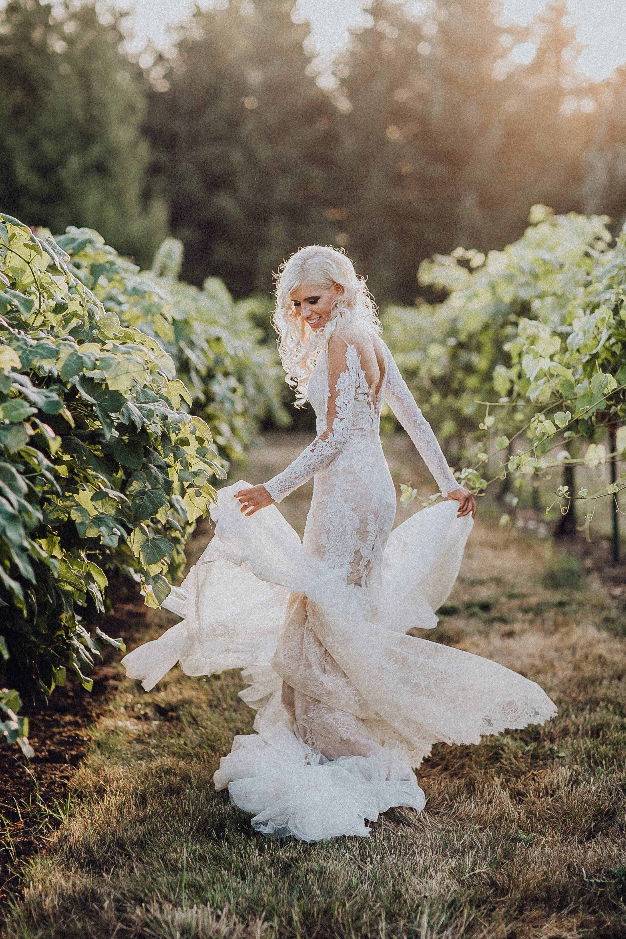Grainy Style Monet Vineyard Luxury Wedding Photography