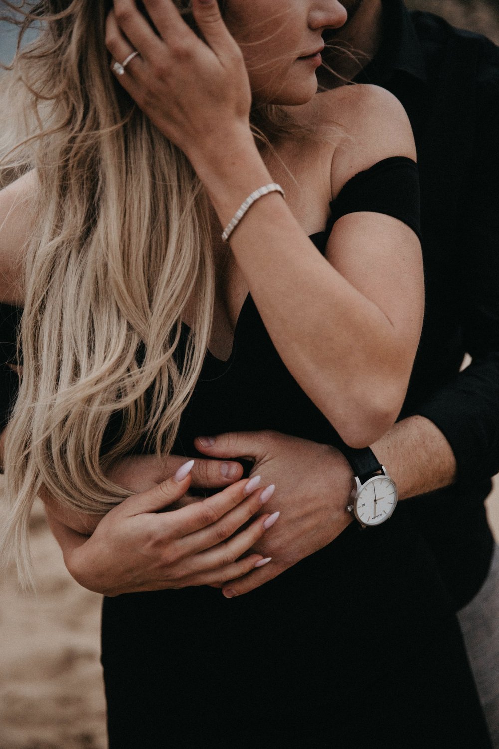 Earthy Desaturated Style Beach Luxury Wedding Engagement Photography