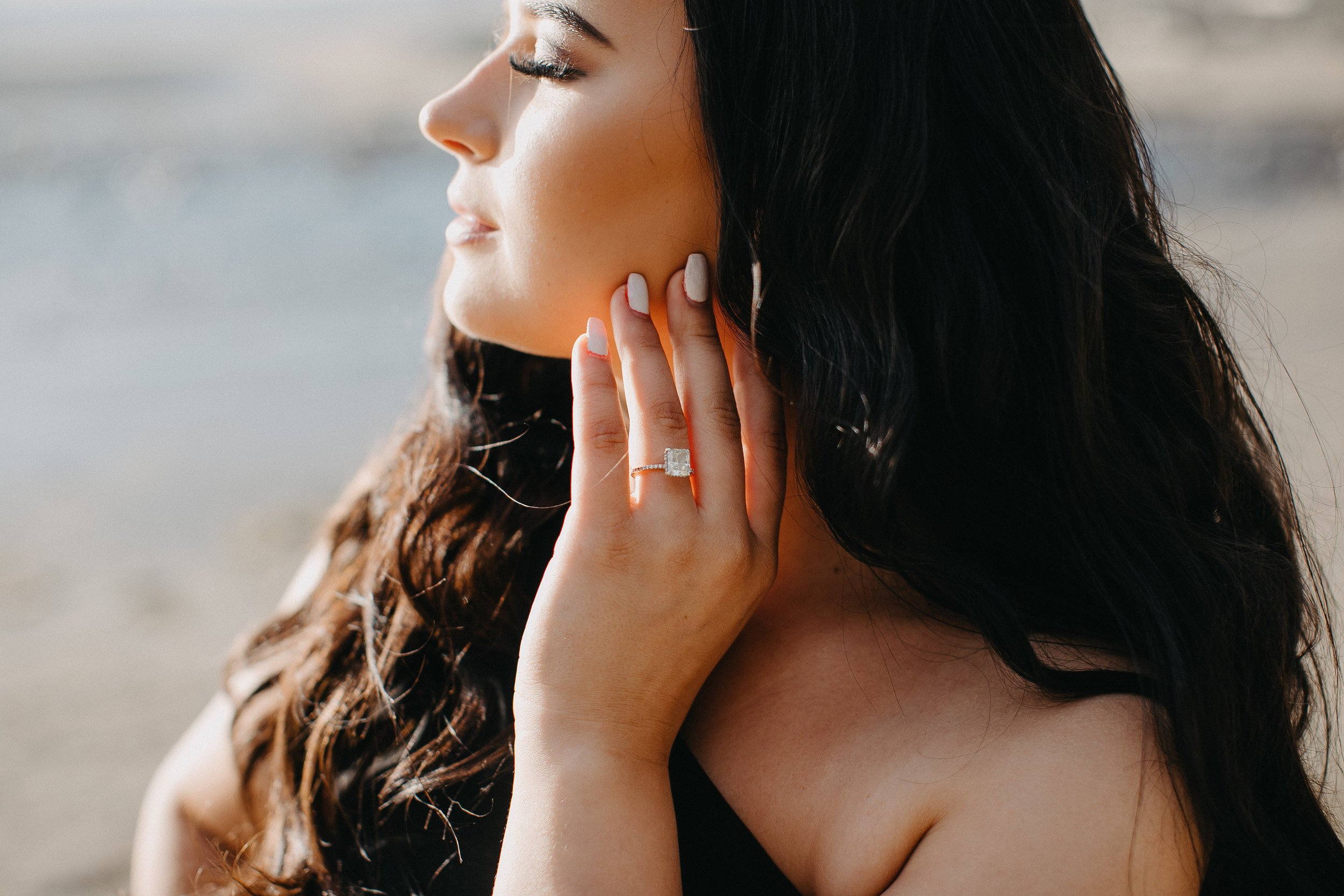 Engagement Ring Hair and Makeup Luxury Wedding Photography