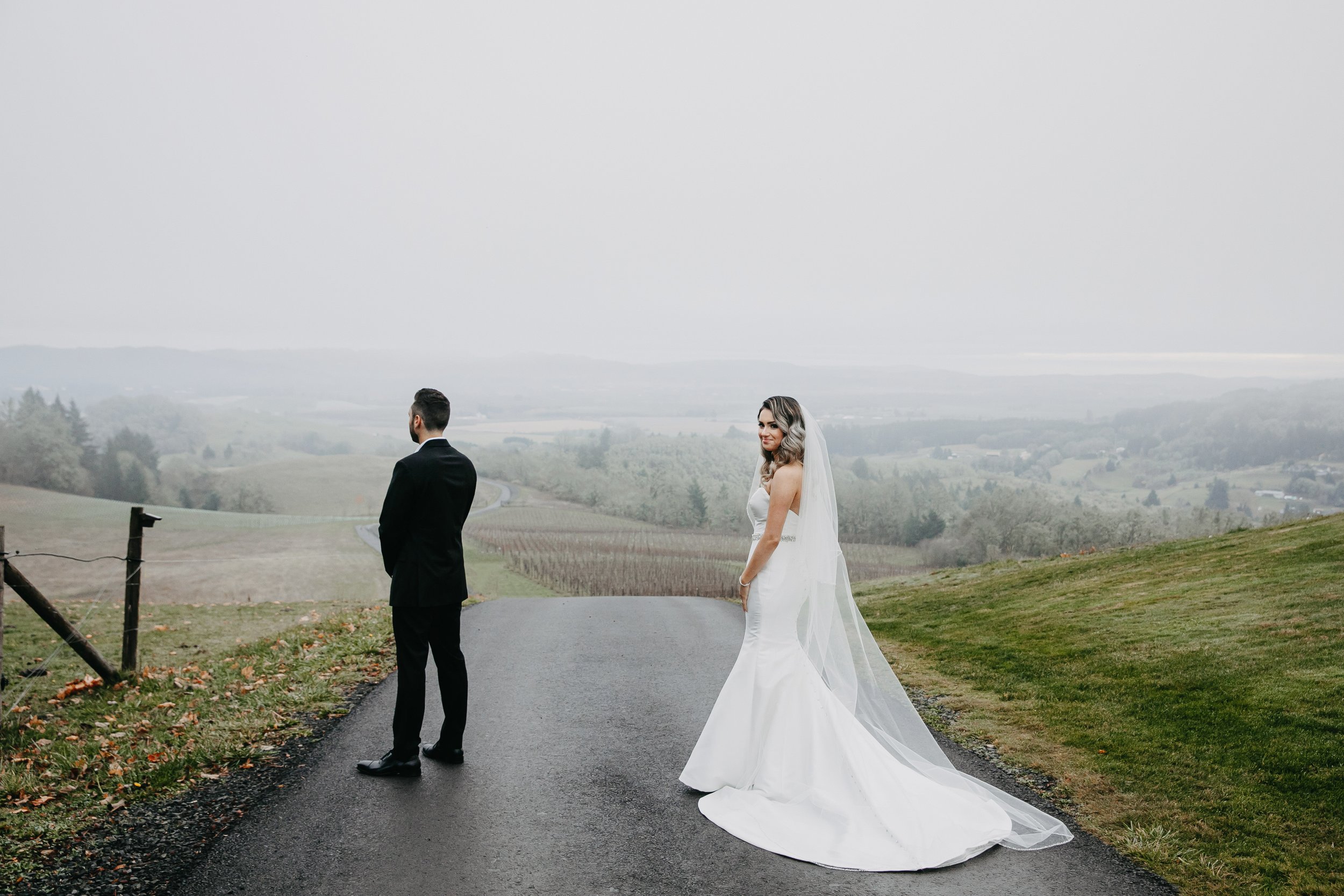 Emotional First Look Open Field Luxury Wedding Photography