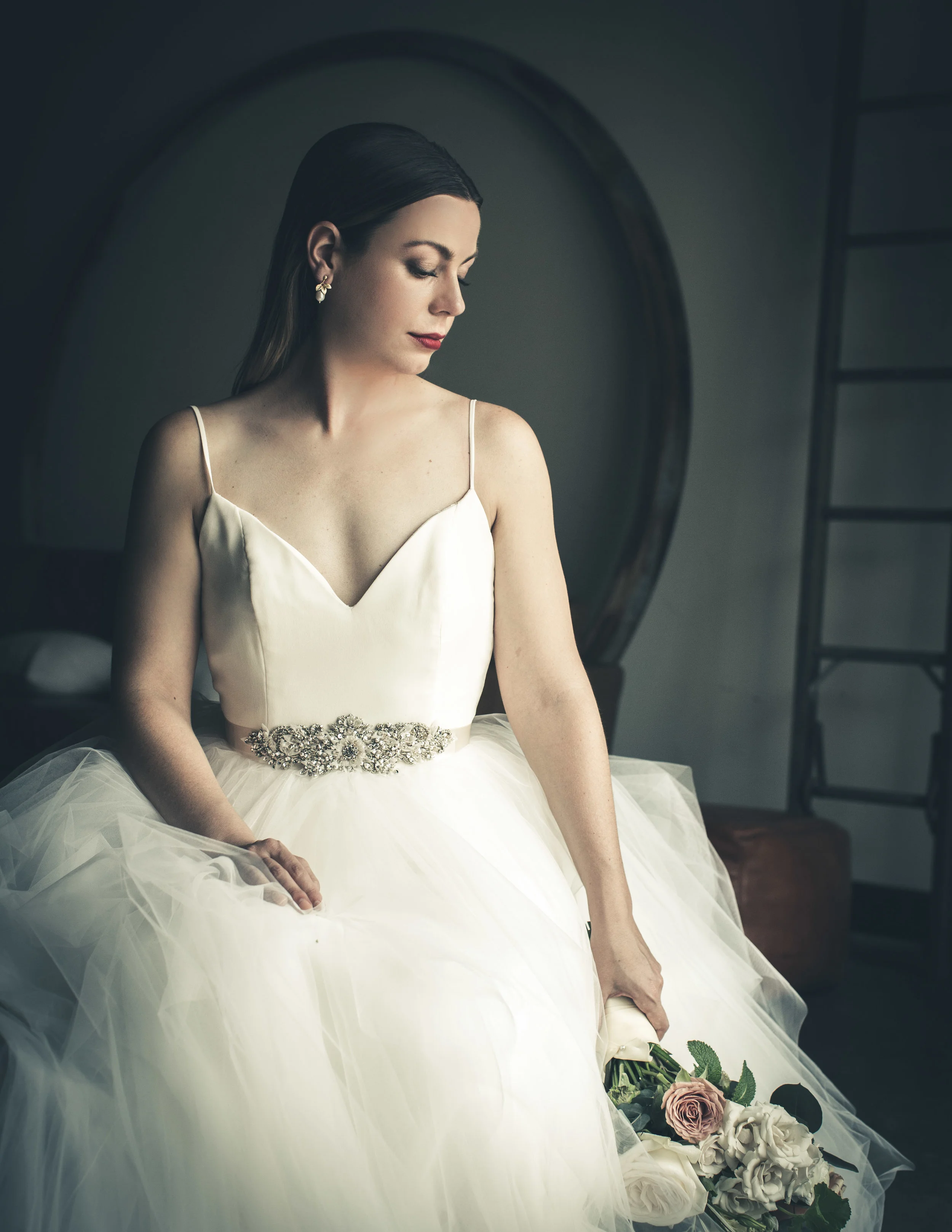 A beautiful bridal portrait taken by the best wedding photographer in Austin, bandofheartsphoto.com, at Gather Venues.