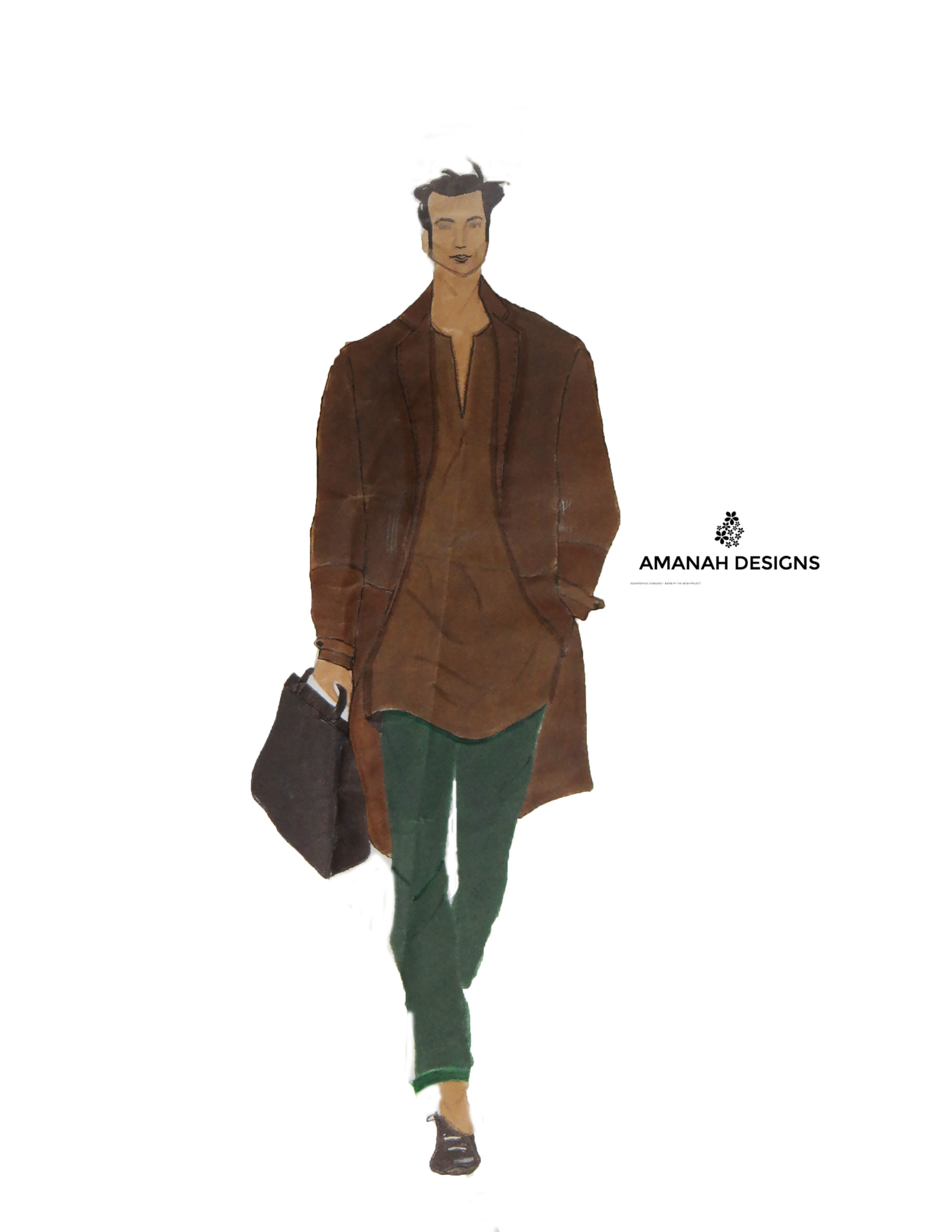 Style Description: (Casual/ Official wear for men) Brown corduroy blazer, light chambray shirt, green slim- fit pants and black loafers.