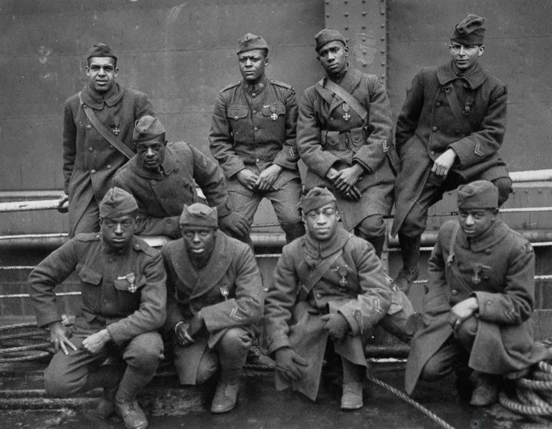 The too often forgotten soldiers of 369th Infantry Regiment of the U.S. Army during World War I and World War II, known as the “Harlem Hellfighters.”