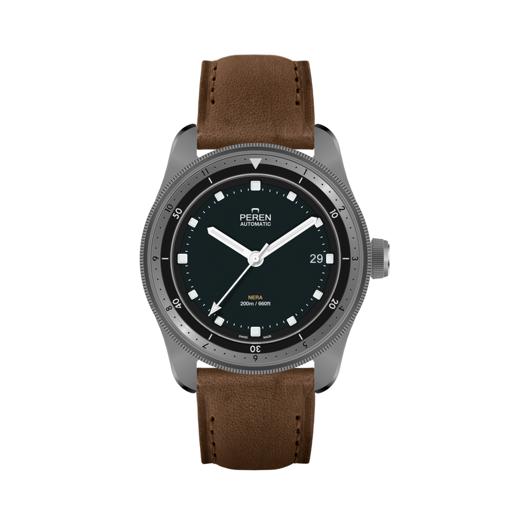 Hand-Built Swiss Automatic Watch: Regia Nera — PEREN • Limited - Main Image