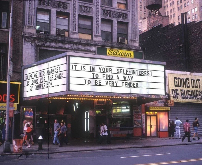 "In a world that wants us to put up walls, that wants us to harden and view each other with suspicion, it is in all of our interests to find a way to be very tender."

Taken from an essay on the importance of releasing our fear of being vulnerable and tender. You can read it at the link in our bio. 

Image by Jenny Holzer.