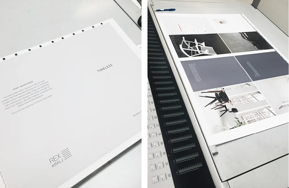 Here you can see the first pages of the catalogue on the press, back in early January!