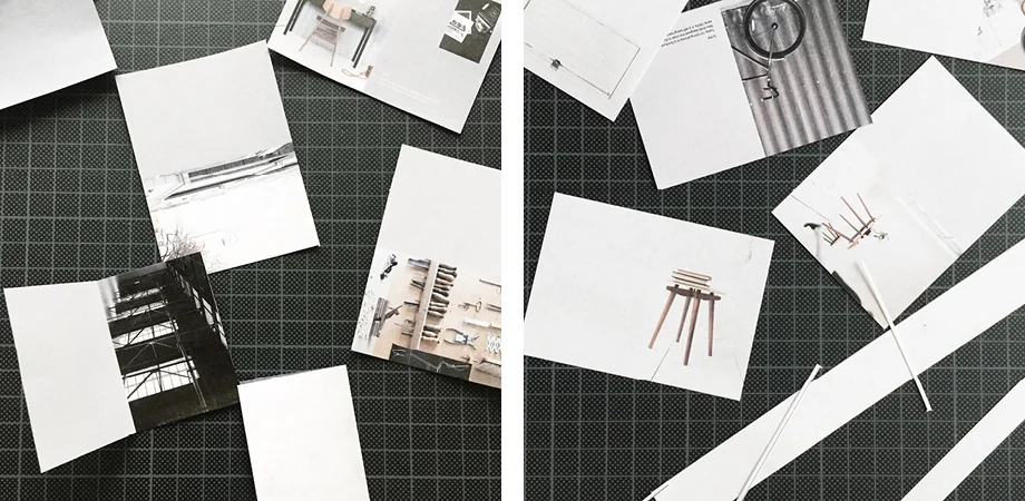 Inspired by Dutch book designer Irma Boom, I made a small dummy book (4 x 6 cm) to have a better idea of the flow of the book and how the pages related to each other.