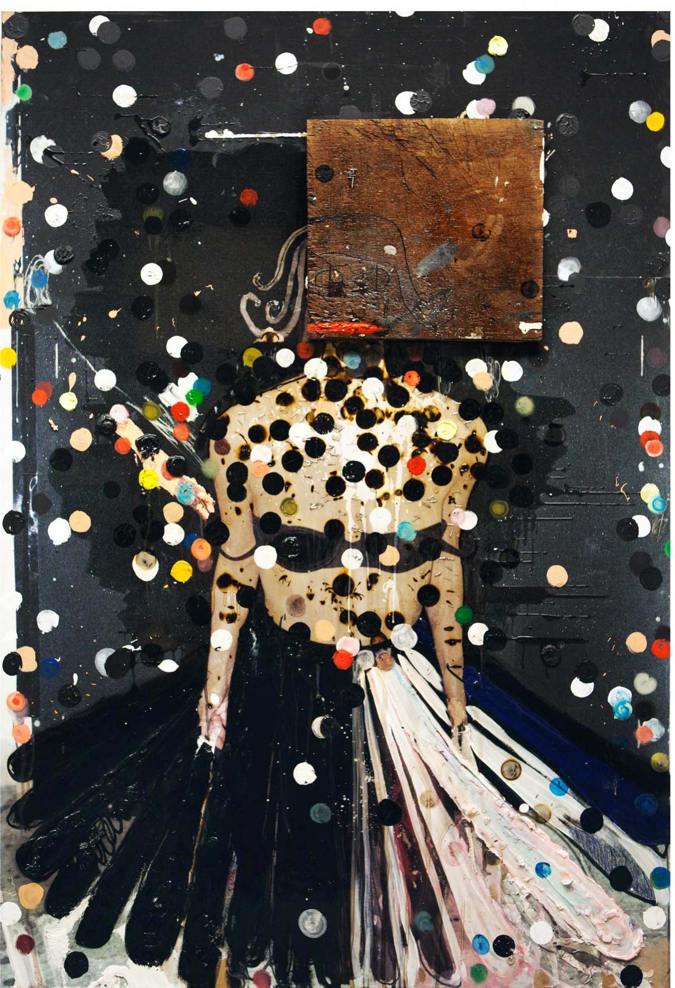 Oil and photo on wood 160x110cm