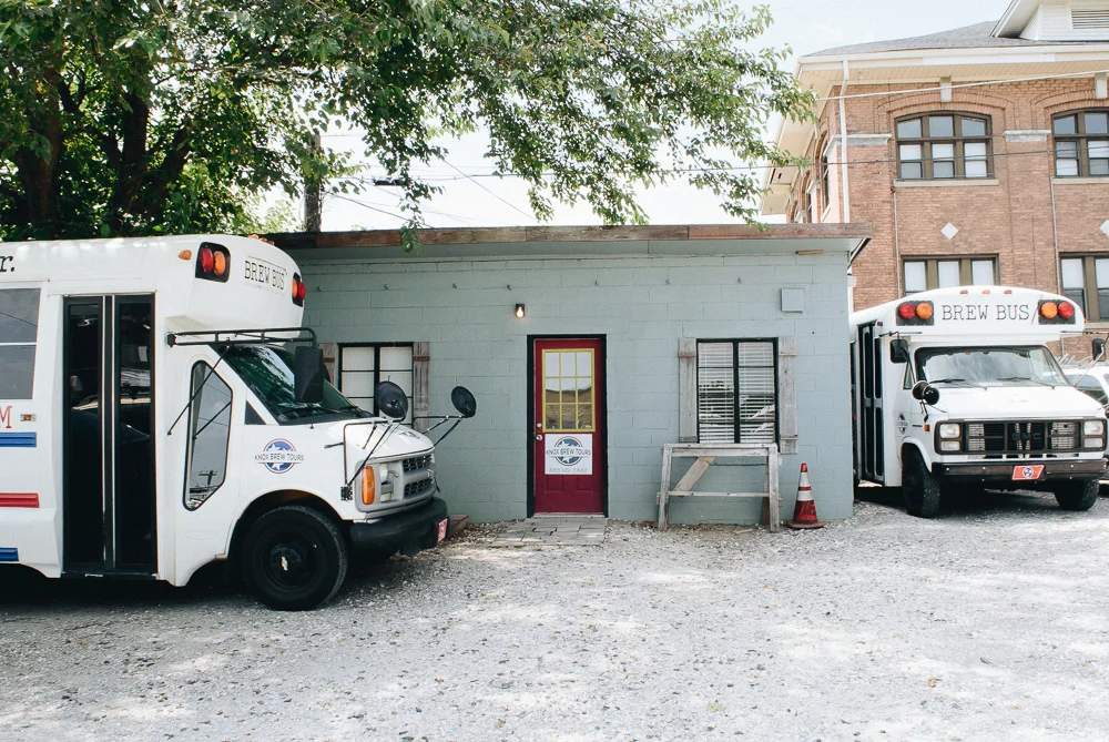 Knox Brew Tours is located behind Hops and Hollers off of N. Central Street in Knoxville.