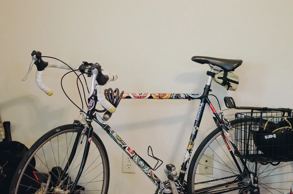 Zack's unique sticker-filled bike