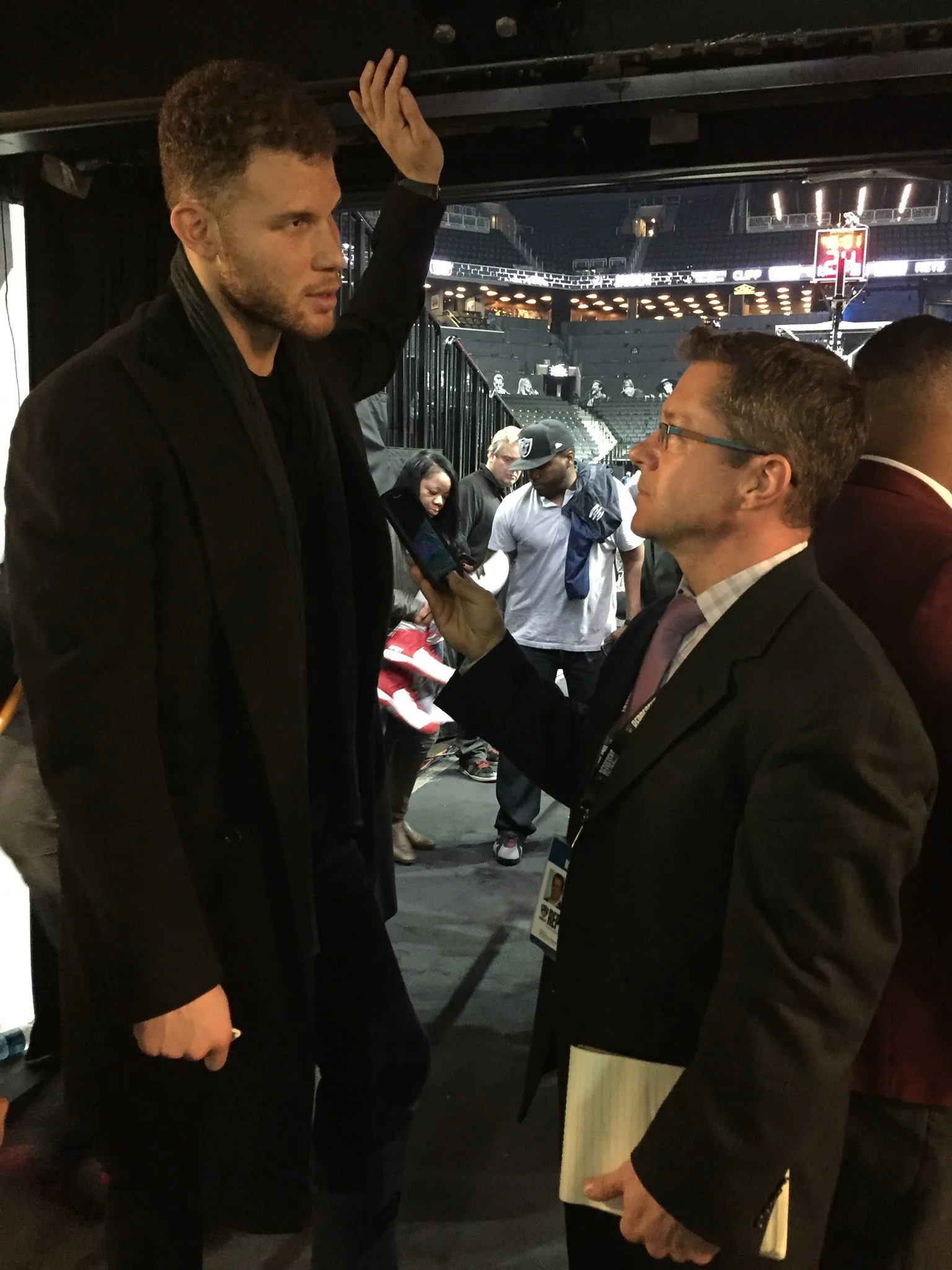 Blake Griffin chatting with Coach Ken about his training and nutrition.