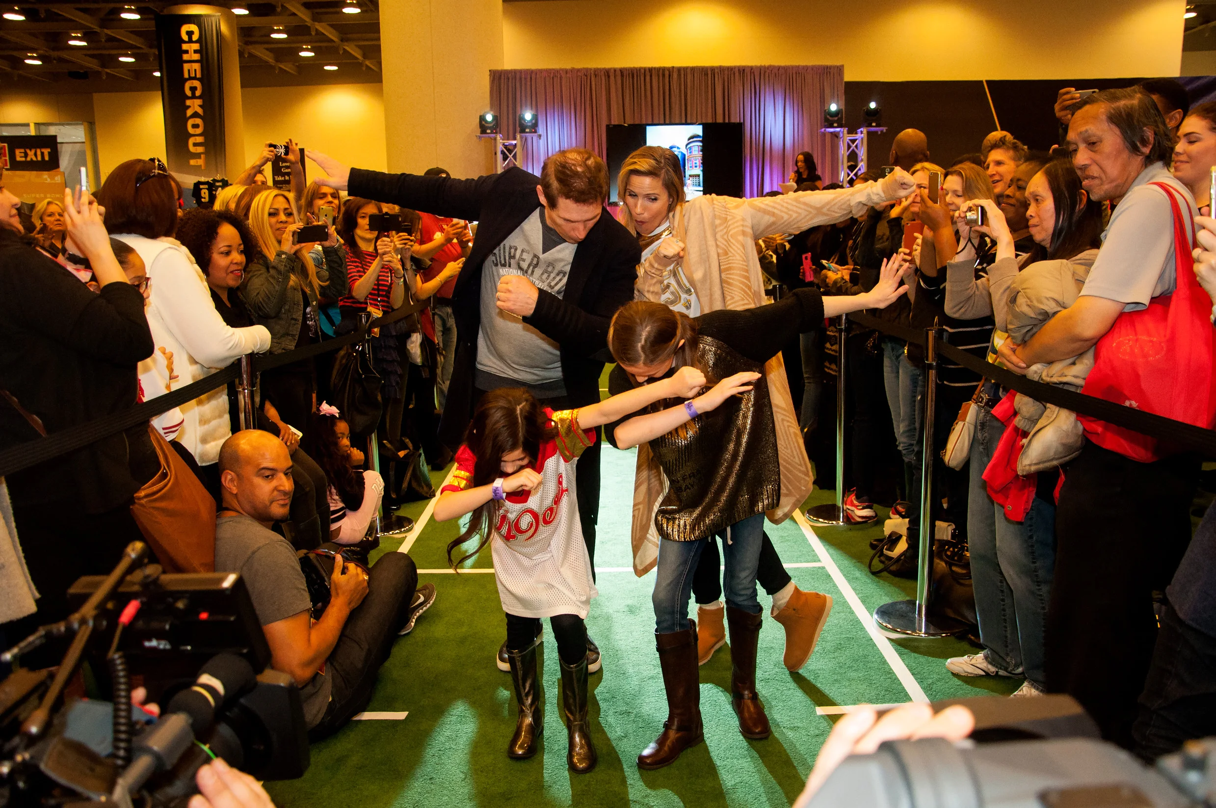 Steve and Barbara at Off The Field Fashion Show at Super Bowl 50