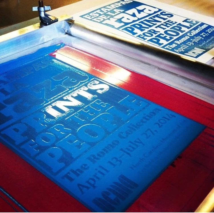 Screen and print for Estampas de la Raza promotional poster. (Big thanks to Bill Fick and Supergraphic for studio time and support.)