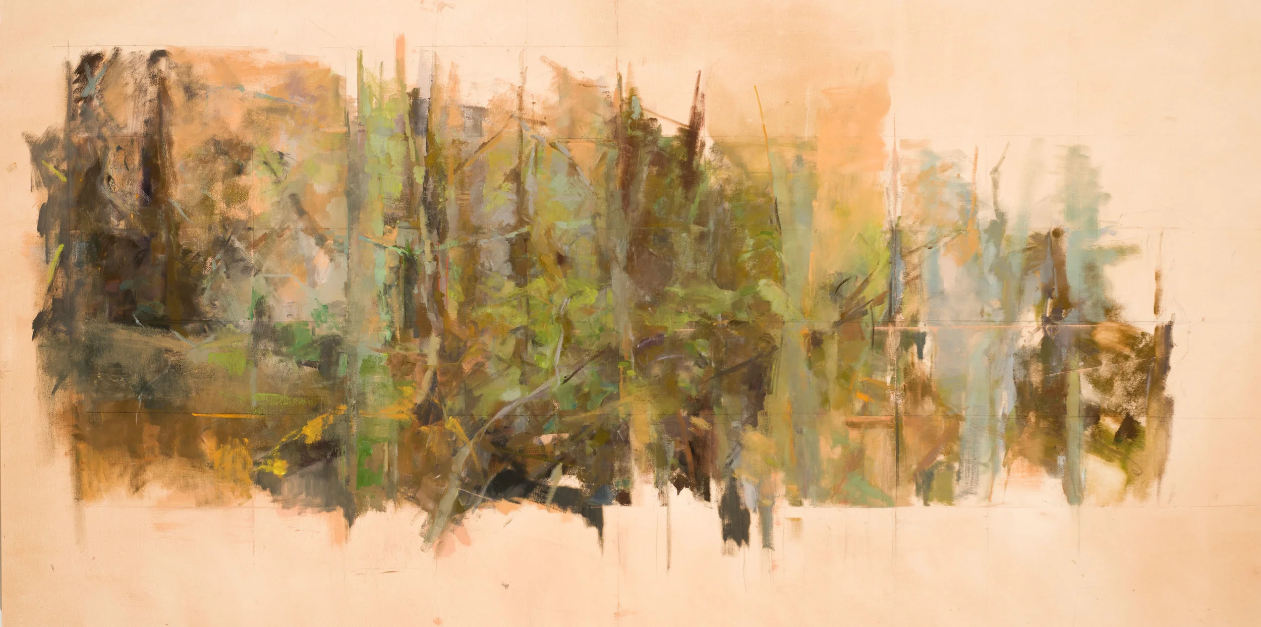Cedar Grove, September Oil on canvas, 41" x 83", 2013
