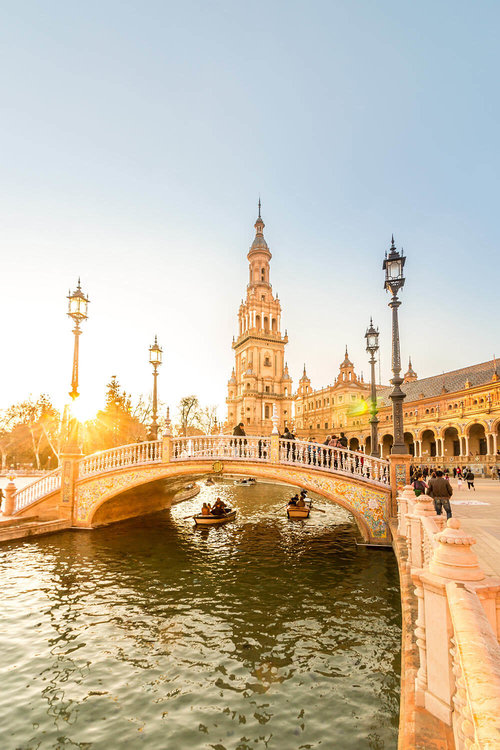 One of the four bridges of Plaza de Espana