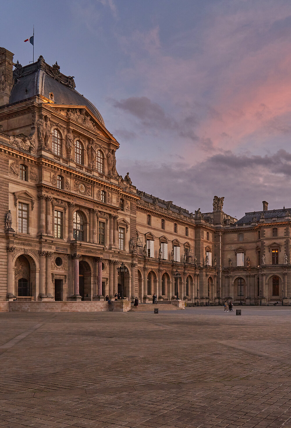 Sunset at the Louvre Museum