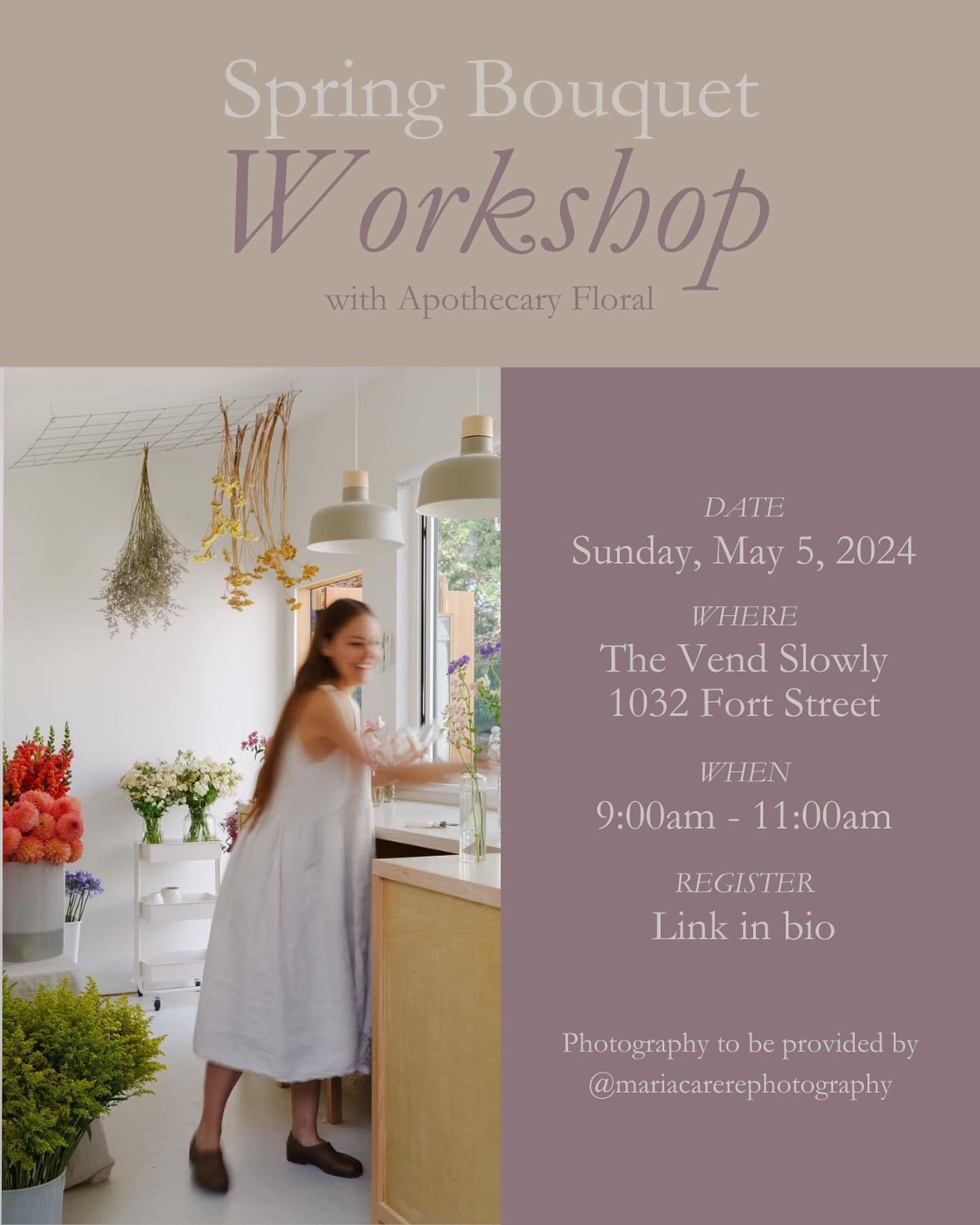 Let&rsquo;s go slowly 💐 Join me at @thevendslowly on Sunday, May 5th, and learn how to make a hand-tied bouquet. Register through the link in my bio!

#seasonalflowers #slowflowers #seasonalfloweralliance #victoriabc #vancouverisland #yyjlocal #yyjs