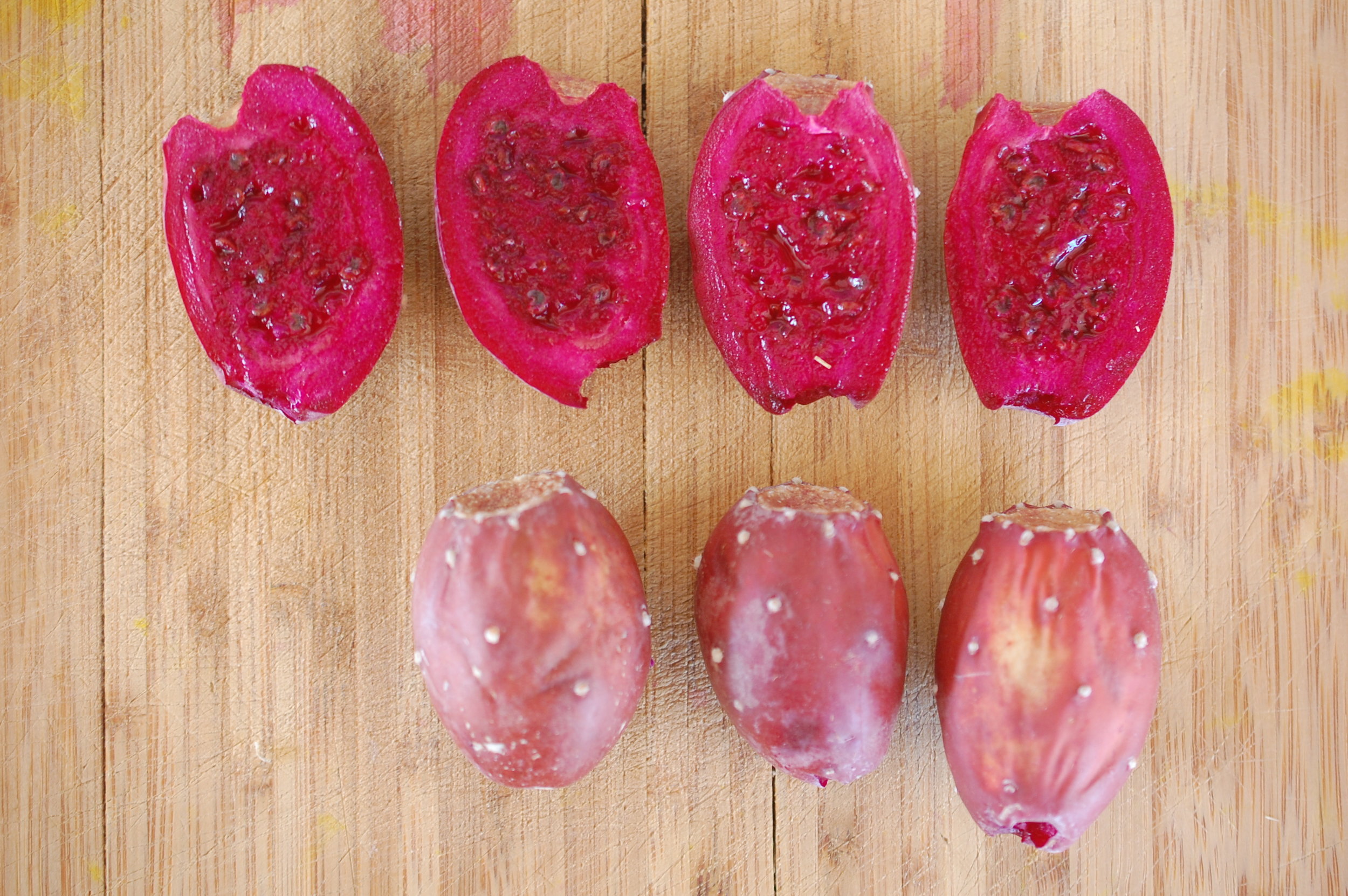 local variety of wild prickly pear fruit - "copper brick reds"