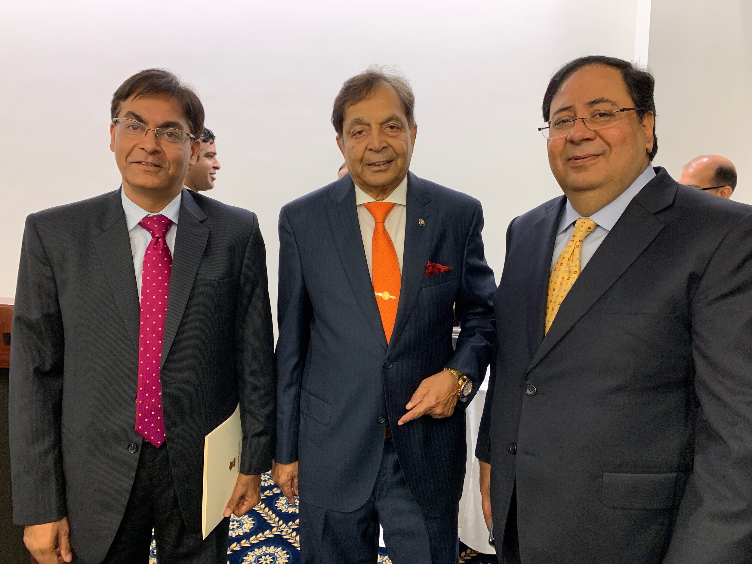   From Left to Right:  Mr. Amit Kumar (Deputy Chief of Mission, Embassy of India), Dr. Sampat Shivangi (Advisory Board Member - RealAssets), Mr. Suresh Nichani (Chairman-RealAssets) 