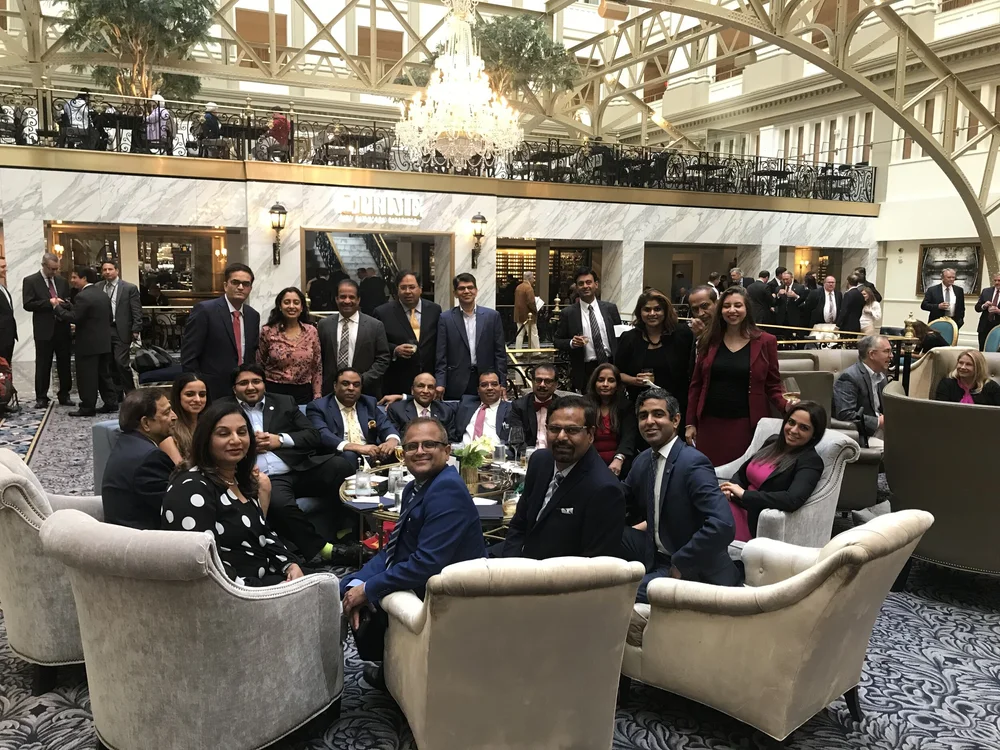  Mr. Suresh Nichani &amp; Dr. Sampat Shivangi with the member of the American Association of Physicians of Indian Origin 