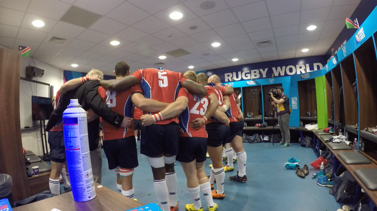 In changing room with Namibia